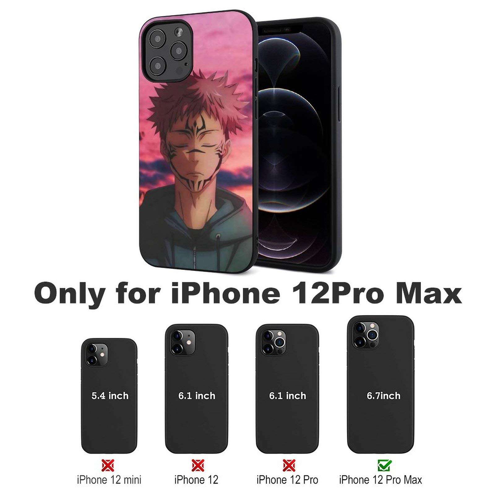 Jujutsu Kaisen iPhone 12/ProMax/Mini Phone Case Anime Design Ultra-Thin Soft Protective Shell TPU Full Protection Phone Case for Boys Girls and Anime Lovers iPhone 12Pro Max 2