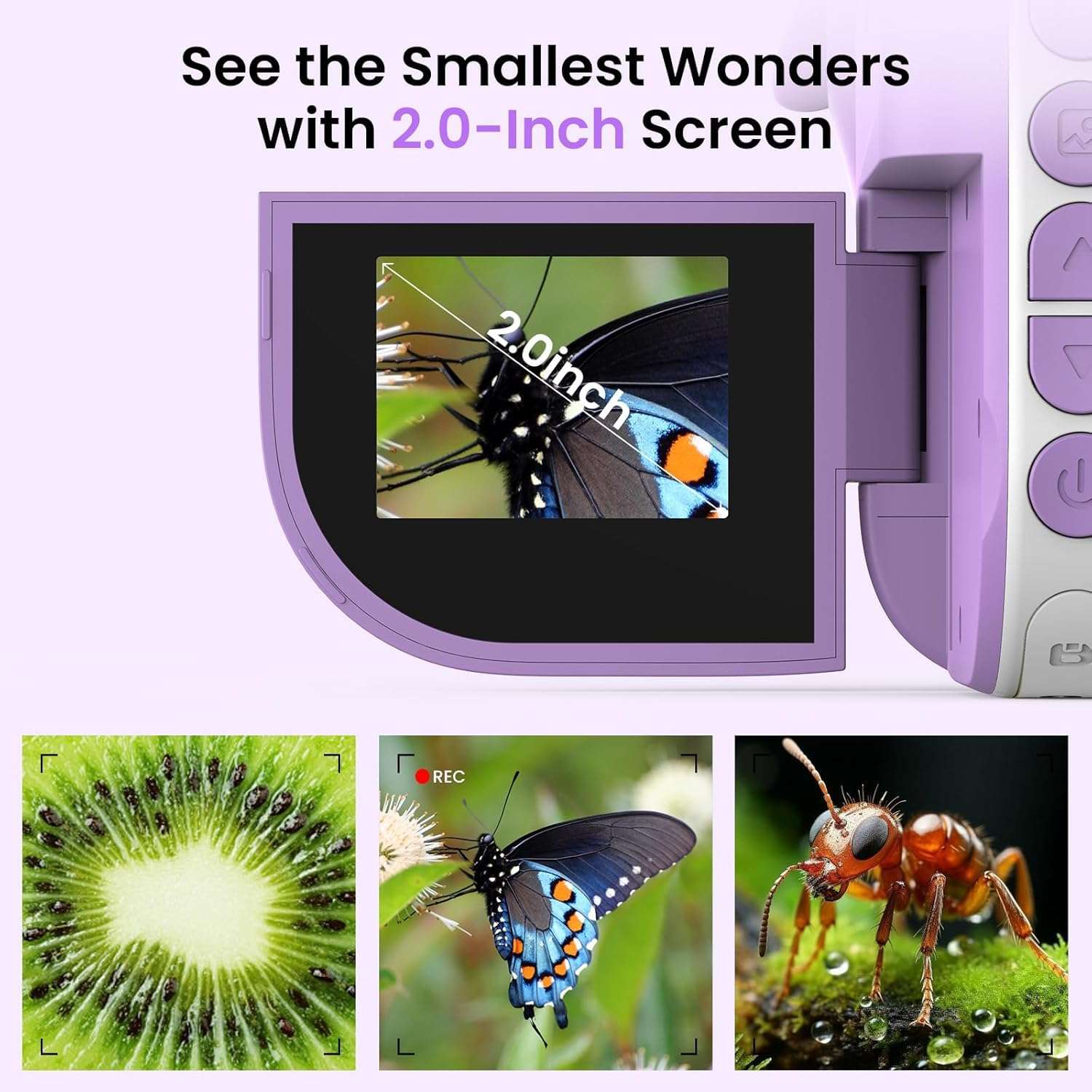 Microscope for Kids: 4K 2" Screen Portable Digital Camera Microscope, Pocket Microscopes Scope Educational Science Kit for Kid Age 4-12, Birthday Gifts for Kids Boys and Girls 5