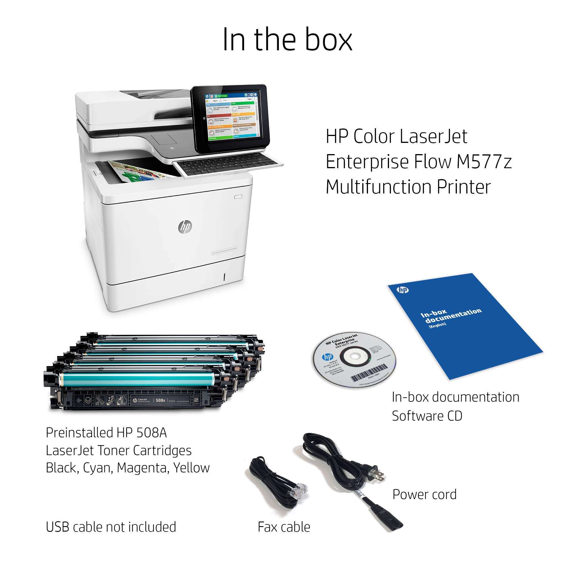 HP Color LaserJet Ent Flow MFP M577z Prntr:US/CA/LA (Renewed) 4