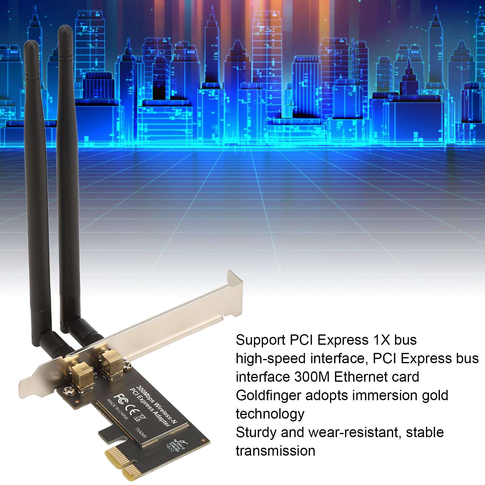 PCIe WiFi Card, 300Mbps PCI Express Network Card PCIE Network Adapter with Antenna, PCI E WiFi Adapter for for for OS X 3