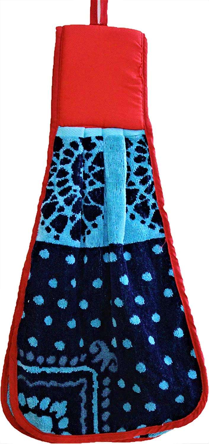 N G Products Double Sided Printed Soft Cotton Hanging Hand Towel Napkin for Wash and Kitchen Basin (Multicolor) - Pack of 3 3