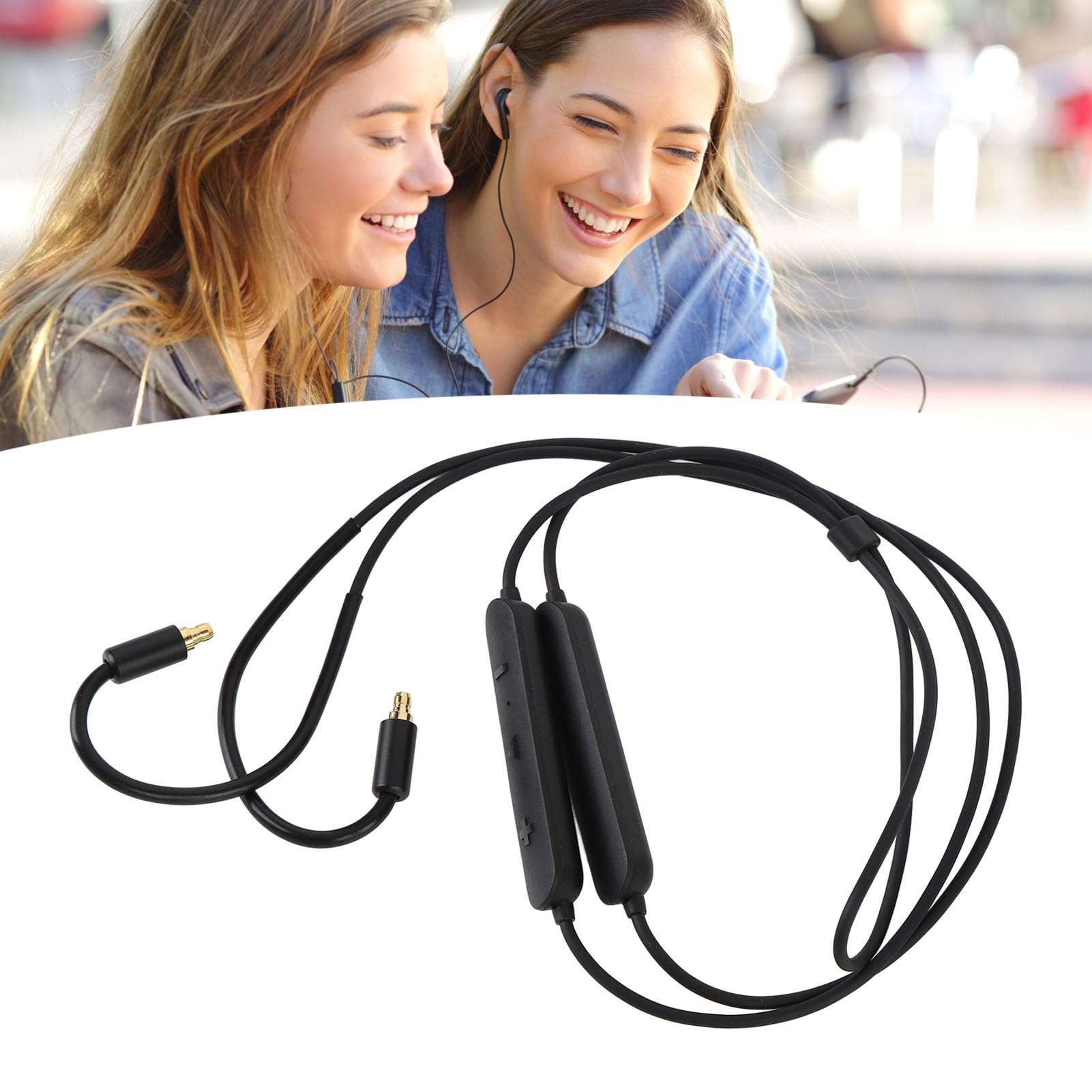 Yunseity Rechargeable Headphone Adapter Cable, BT 5.0 Cordless Upgrade for IE100 Pro, IE400 Pro, IE500 Pro Earphones with Controller and Mic for Calls, Volume, and Music Playback 5