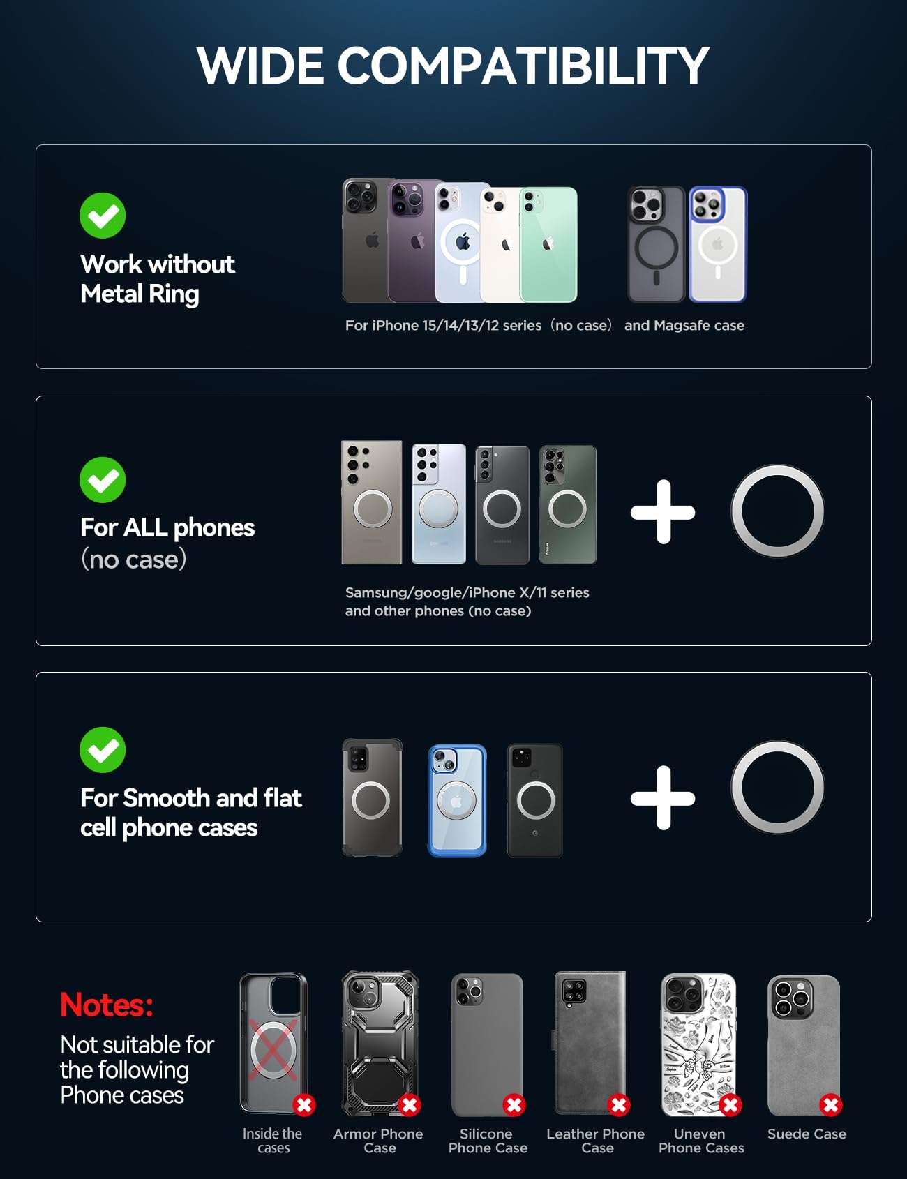 JOYROOM for Magsafe Car Mount Charger 15W Fast Charging, Car Mount for iPhone Wireless Fast Charging, Magsafe Charger Car Phone Holder Vent Fits iPhone 15 14 pro 6