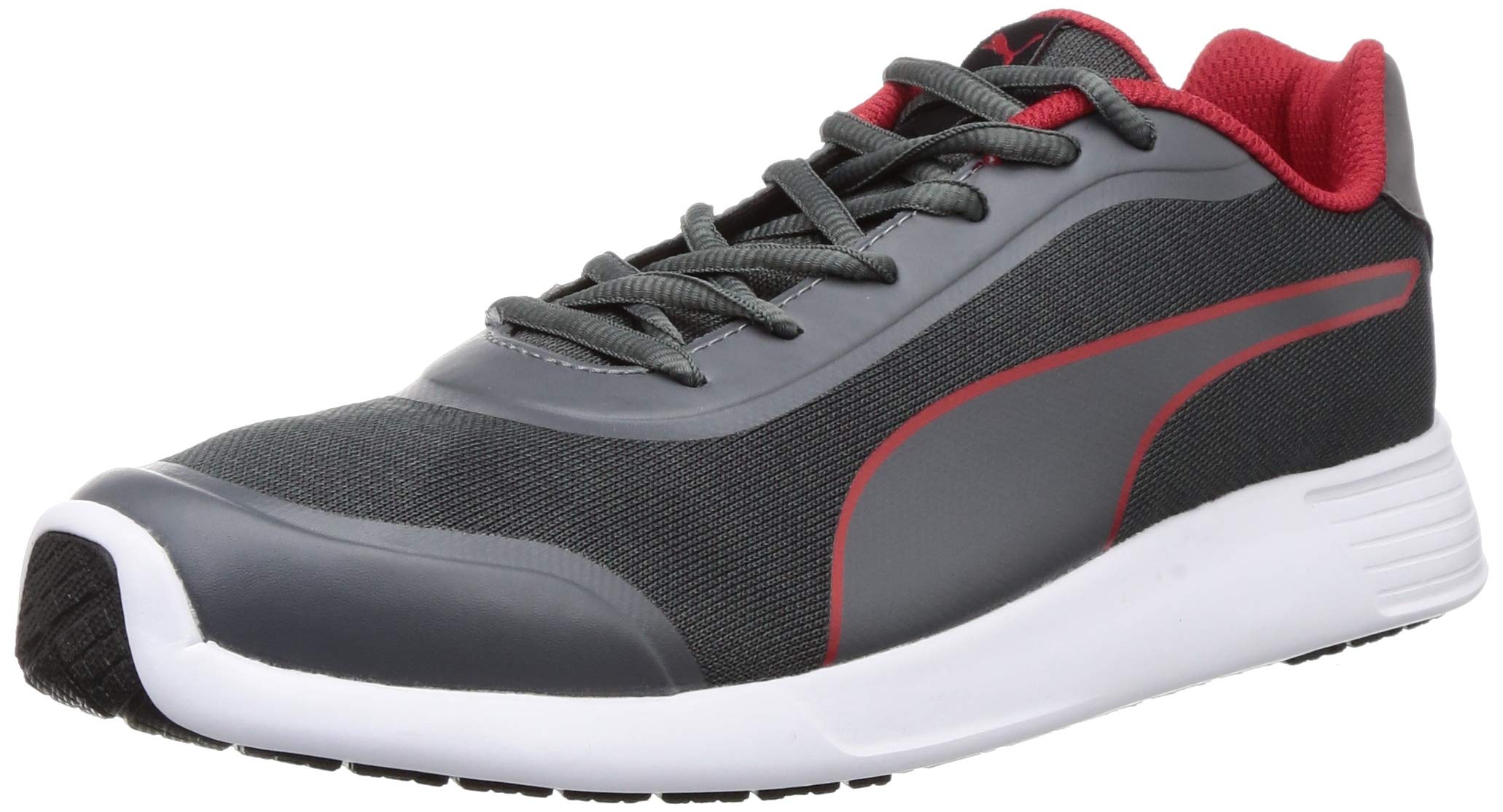PUMA Men FST Runner v2 MU IDP Castlerock-High Risk Red Sneakers-9 UK (43 EU) (10 US) (37458502)
