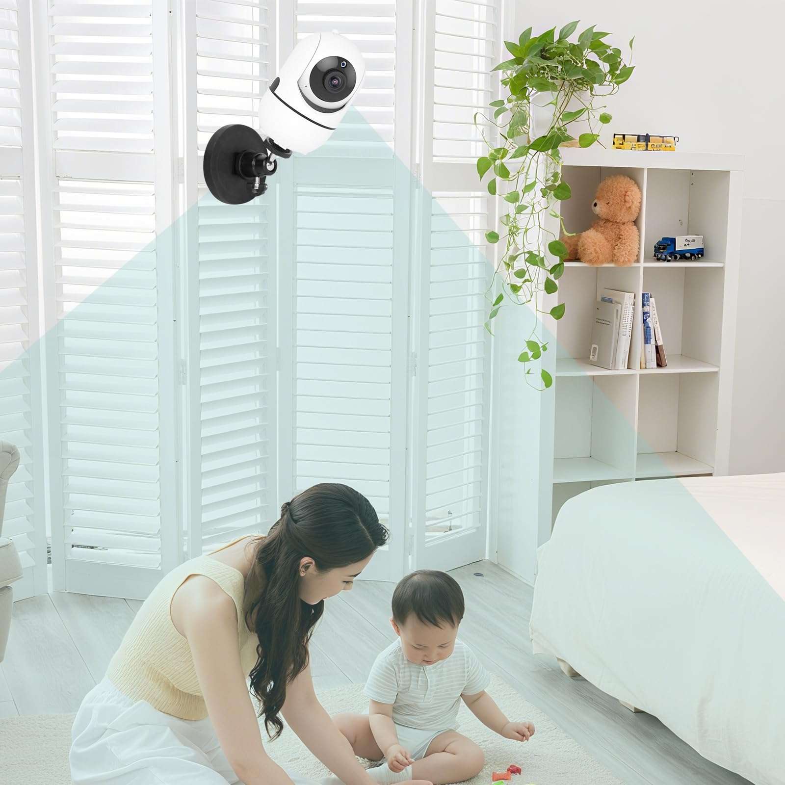 Baby Monitor Mount Compatible with HelloBaby HB65/HB40/HB6550/HB66/HB6339/HB6550 Pro, ANMEATE SM935E,Adjustable Baby Monitor Magnetic Holder with Perfect View,No Drilling Baby Camera Mount Stand 5