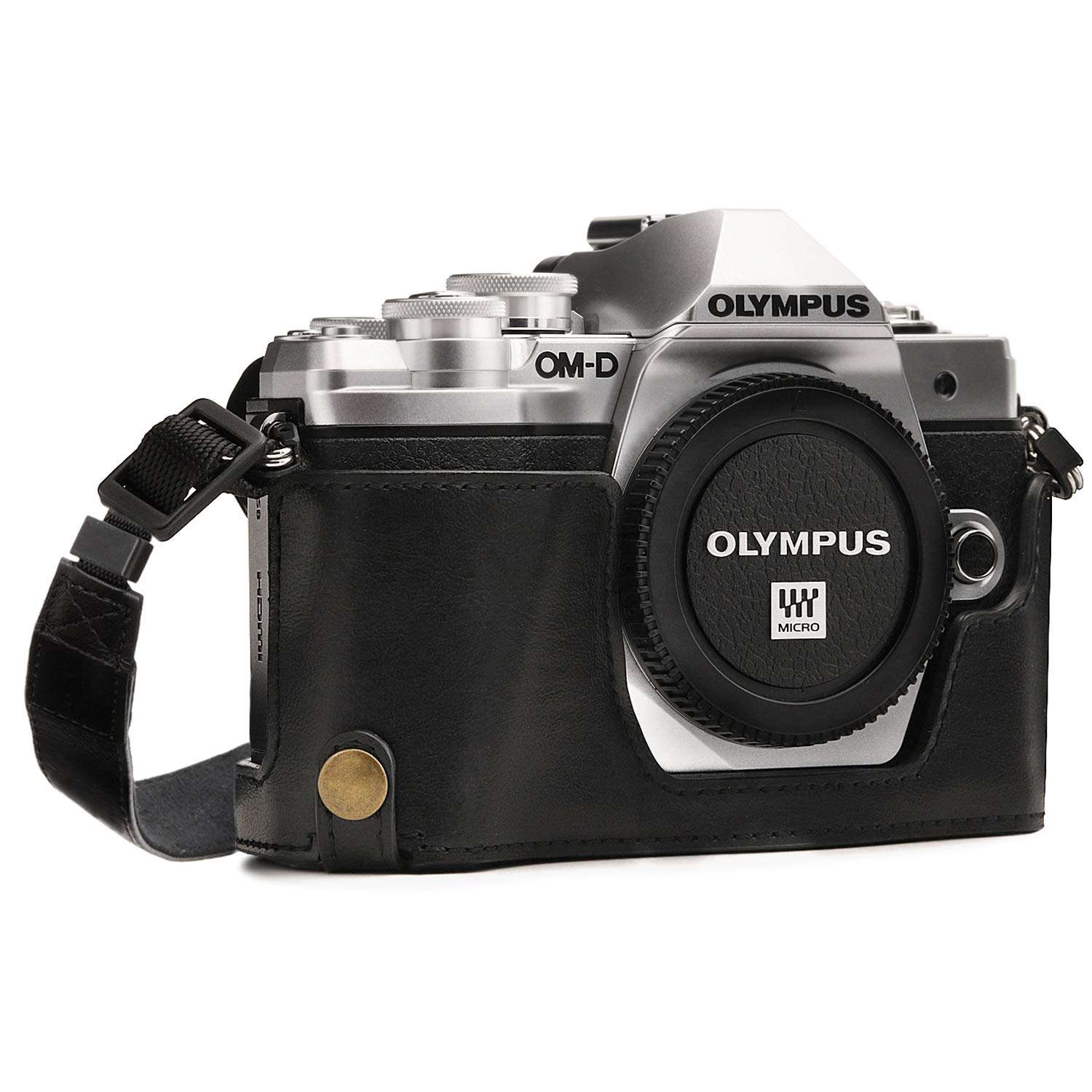 MegaGear Olympus OM-D E-M10 Mark Ii Pu Leather Camera Case, Black (MG969) 1