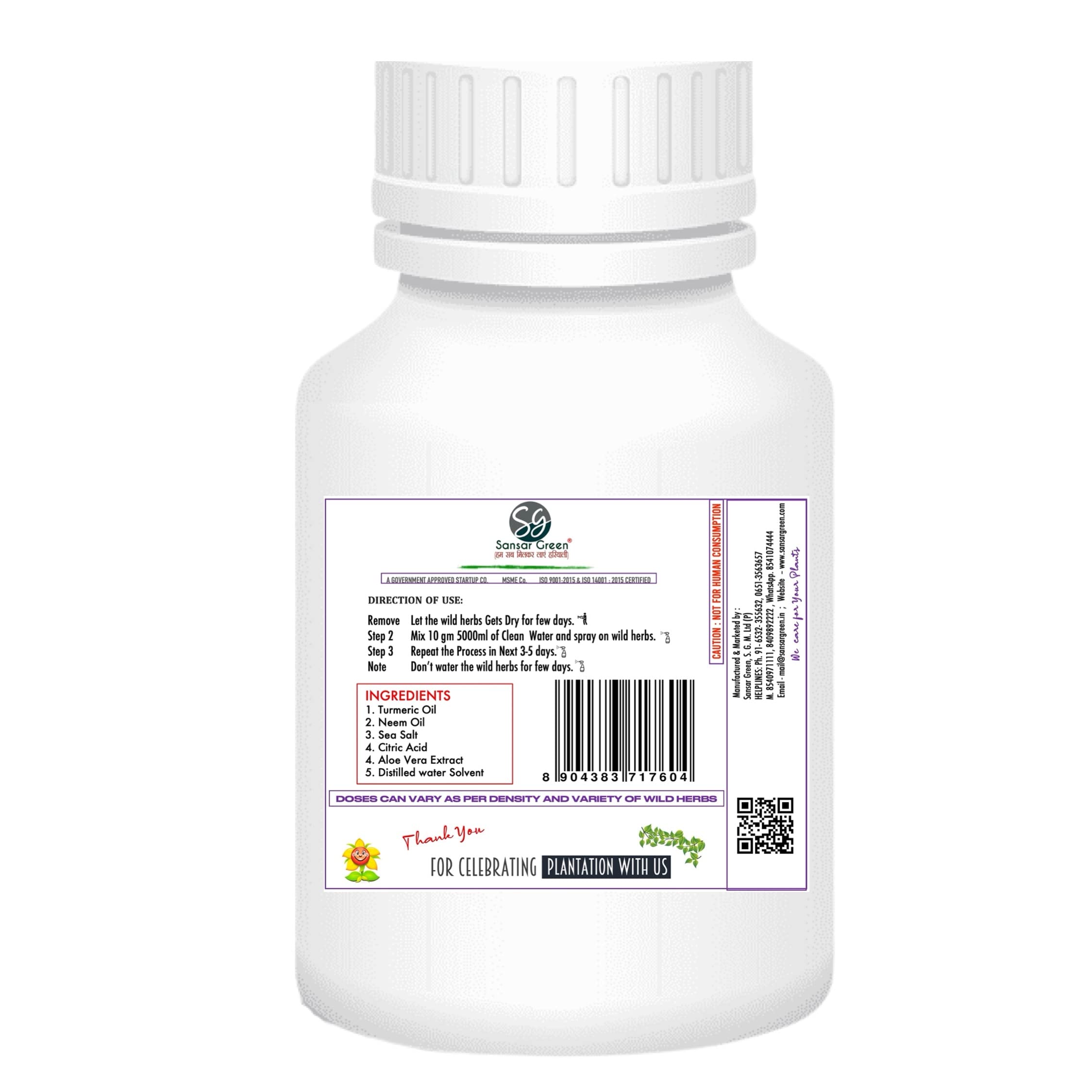 Sansar Green® Liquid Herbicide, Premium Essential Super Powerful Liquid Herbicide for Removing Wild Herbs (50 ml) 3