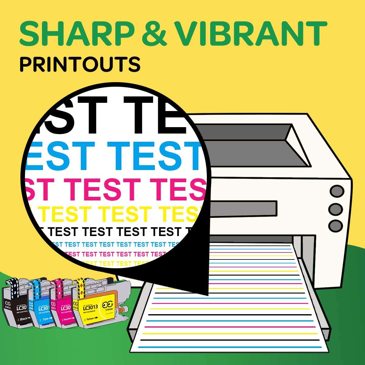 CHINGER LC3013 Compatible Replacement for Brother LC3013 LC-3013 Ink Cartridges High Yield for Brother MFC-J491DW MFC-J895DW MFC-J690DW MFC-J497DW Printer(2 Black, 2 Cyan, 2 Magenta, 2 Yellow, 8 Pack) 4