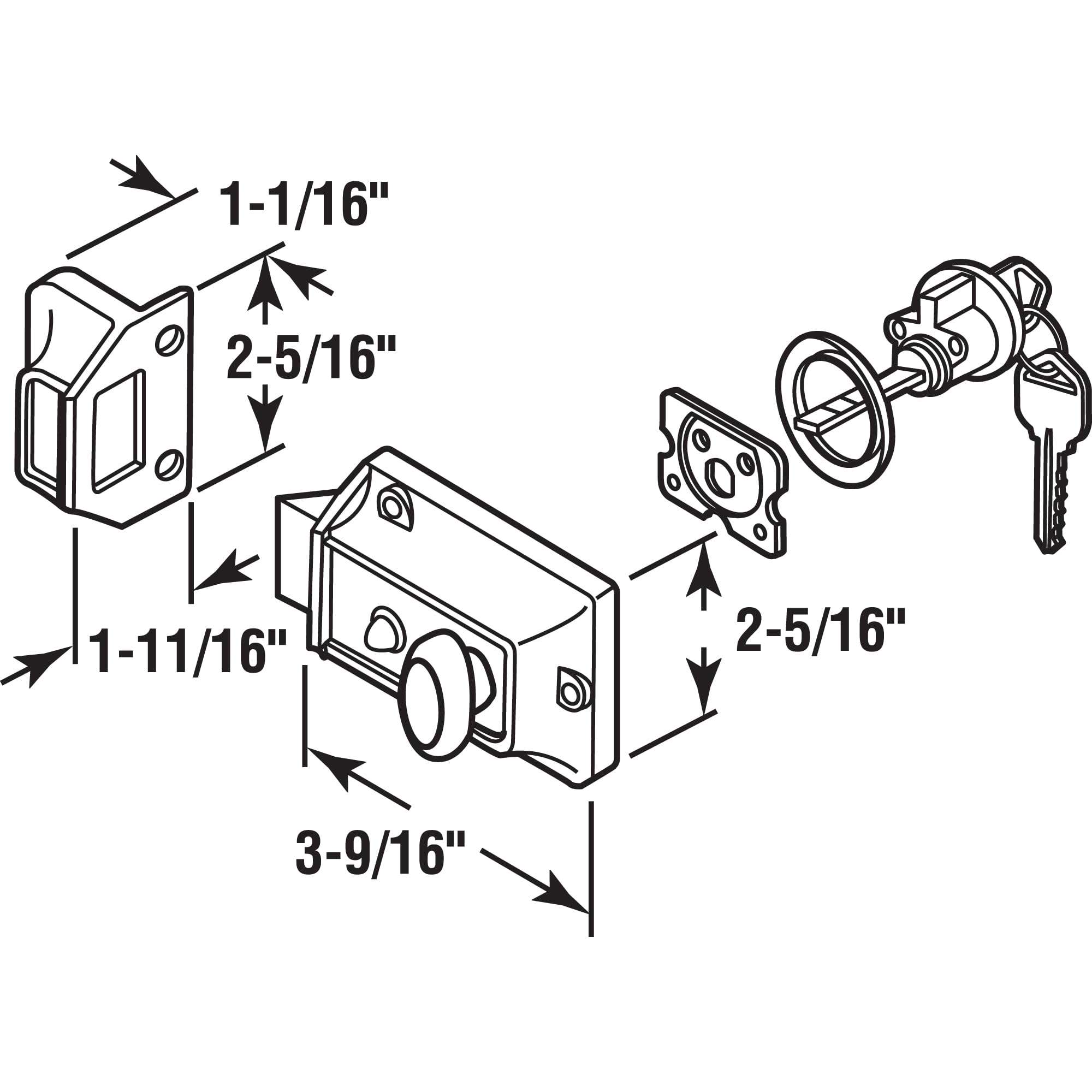 Prime-Line U 9967 7/8 In. Brass Plated Diecast Cam Lock, Yale Keyway (Single Pack) 2