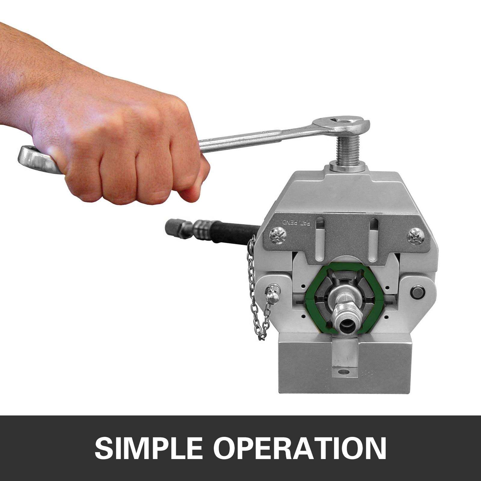 Mophorn Manually Operated AC Hose Crimper Hydra-Krimp 71550 Manual AC Hose Crimper Kit Air Conditioning Repair Handheld AC Hose Crimping Tool with 4 Dies 4