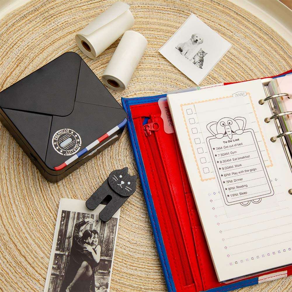 Phomemo M02 Mini Printer Paper, White Self-Adhesive Sticker Paper for M02/M02 Pro/M02S/M03 Bluetooth Pocket Mobile Printer, Black on White, 50mm x 3.5m, 3-Rolls 6