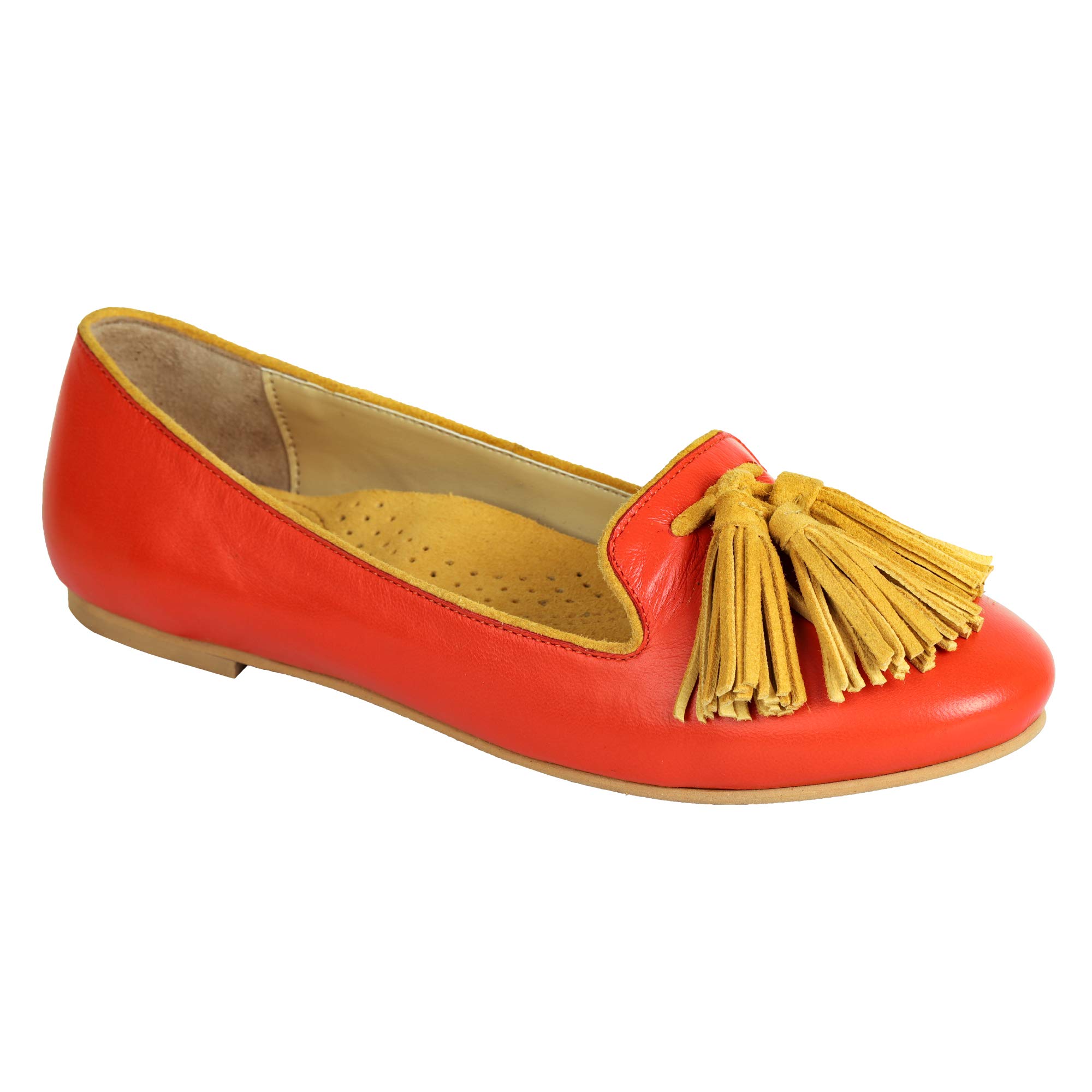 Amica Slexia Women's Casual & Fashion Slip-on Trendy Bellies (Orange, Size-8)