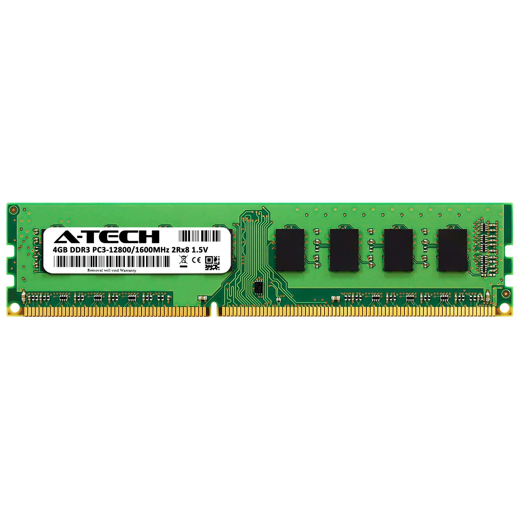 A-Tech 4GB RAM Replacement for Kingston KVR16N11H/4 | DDR3 1600MHz PC3-12800 2Rx8 1.5V UDIMM Non-ECC 240-Pin DIMM Memory Module 2