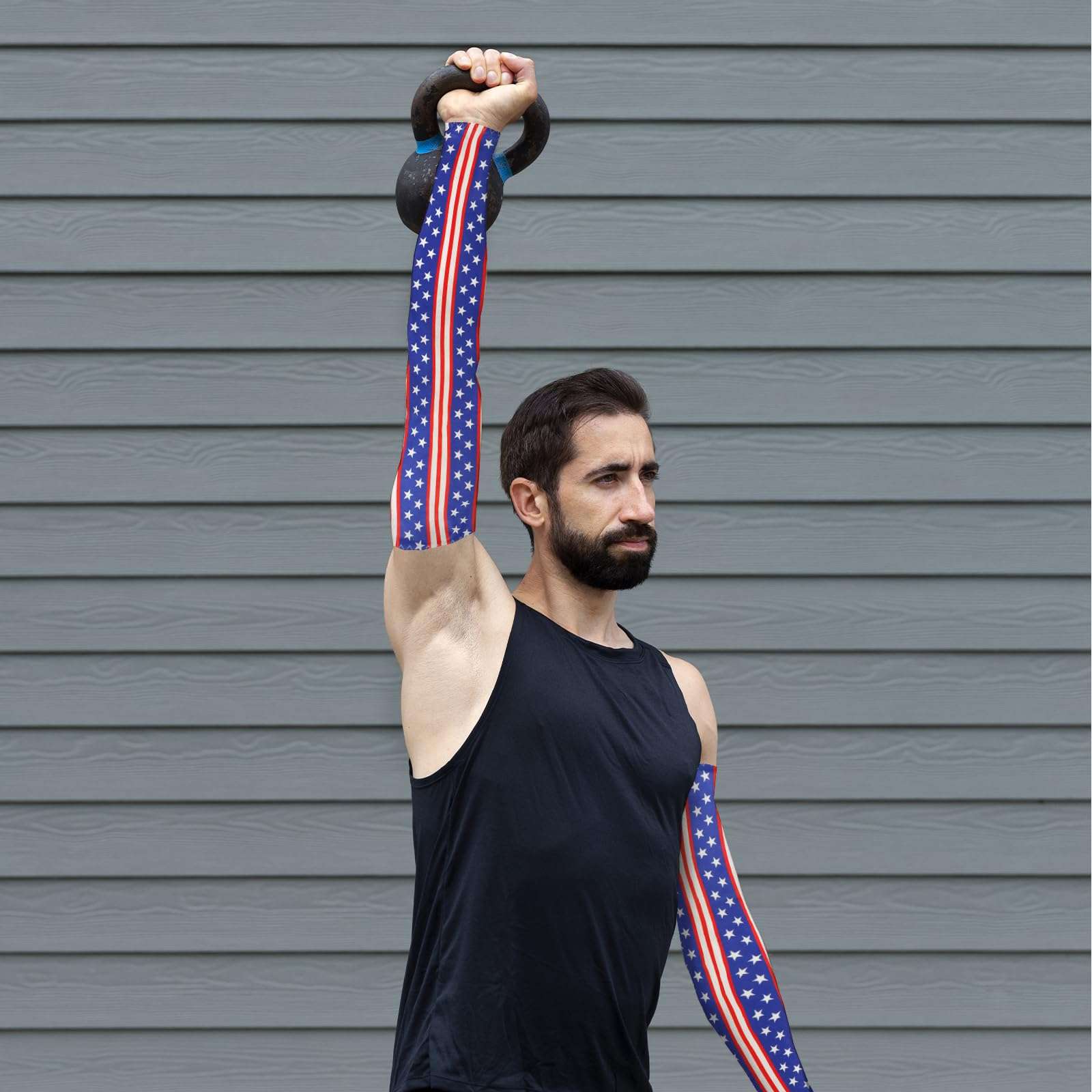 Blinket Labor Day Patriotic Arm Sleeves, USA Flag Cooling Sun Protection Arm Guards for Outdoor Labor, Labor Day Decorations, Unisex Sports Cycling UV Protection Sleeves Style E 6