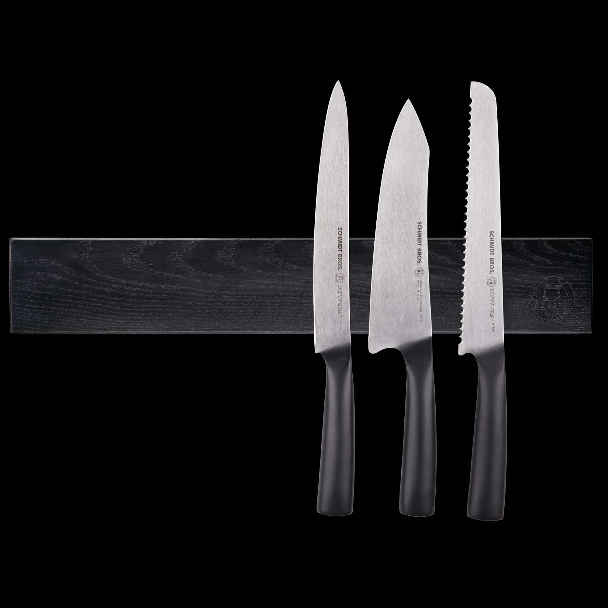 Schmidt Brothers - Black 18" Magnetic Knife Wall Bar, Universal Cutlery Storage Fits 8 - 10 Knives 4