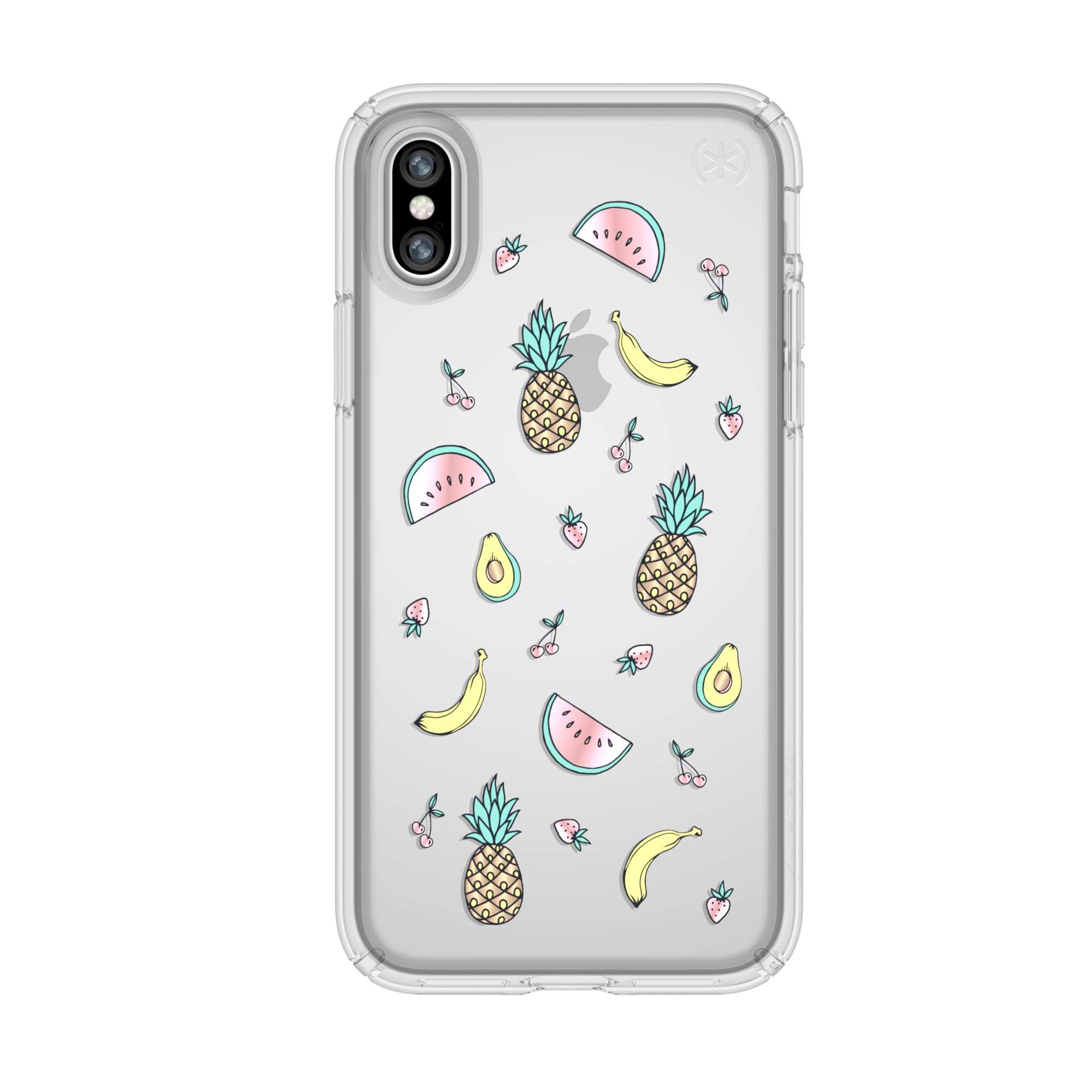 Speck Products 103136-6594 Presidio Clear+Print Cell Phone Case For iPhone XS/iPhone X - ONE IN A MELON GOLD/CLEAR 2