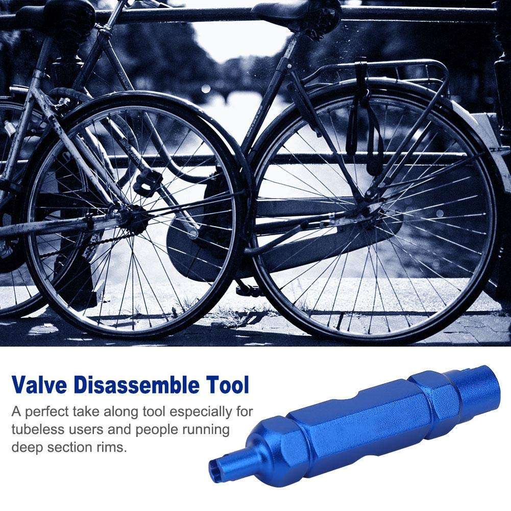 Drfeify Valve Disassemble Tool, Multi-Function Bicycle Tube Tire Valve Disassembly Remove Tools for Presta 3