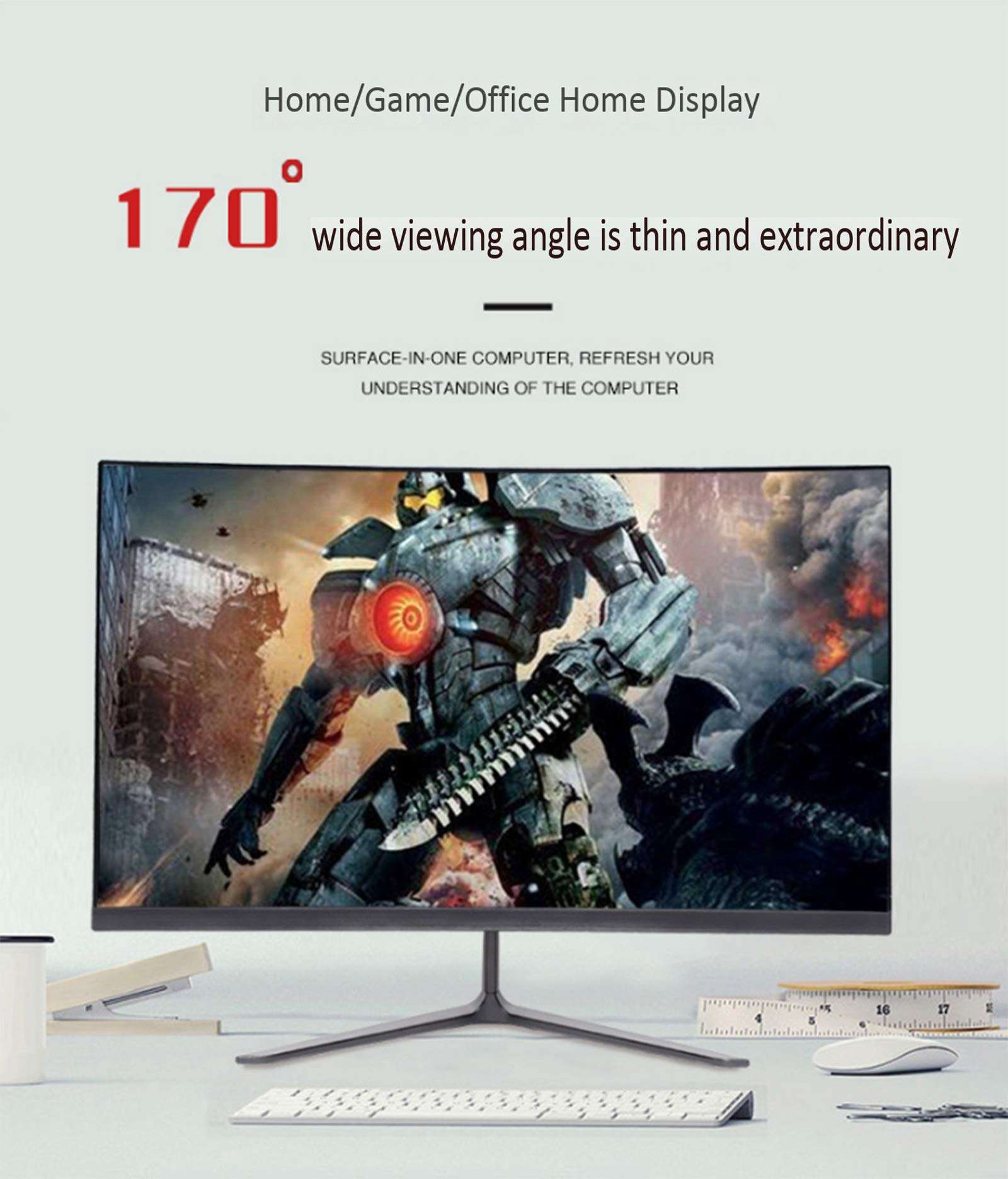 TANGTANG All-in-One Desktop Computer, 23.6 Inch Curved All-in-One, I3-2310M/I5-4300M Processor 4G+128G, Apply to Design/Office/Home,i3/2310M 6