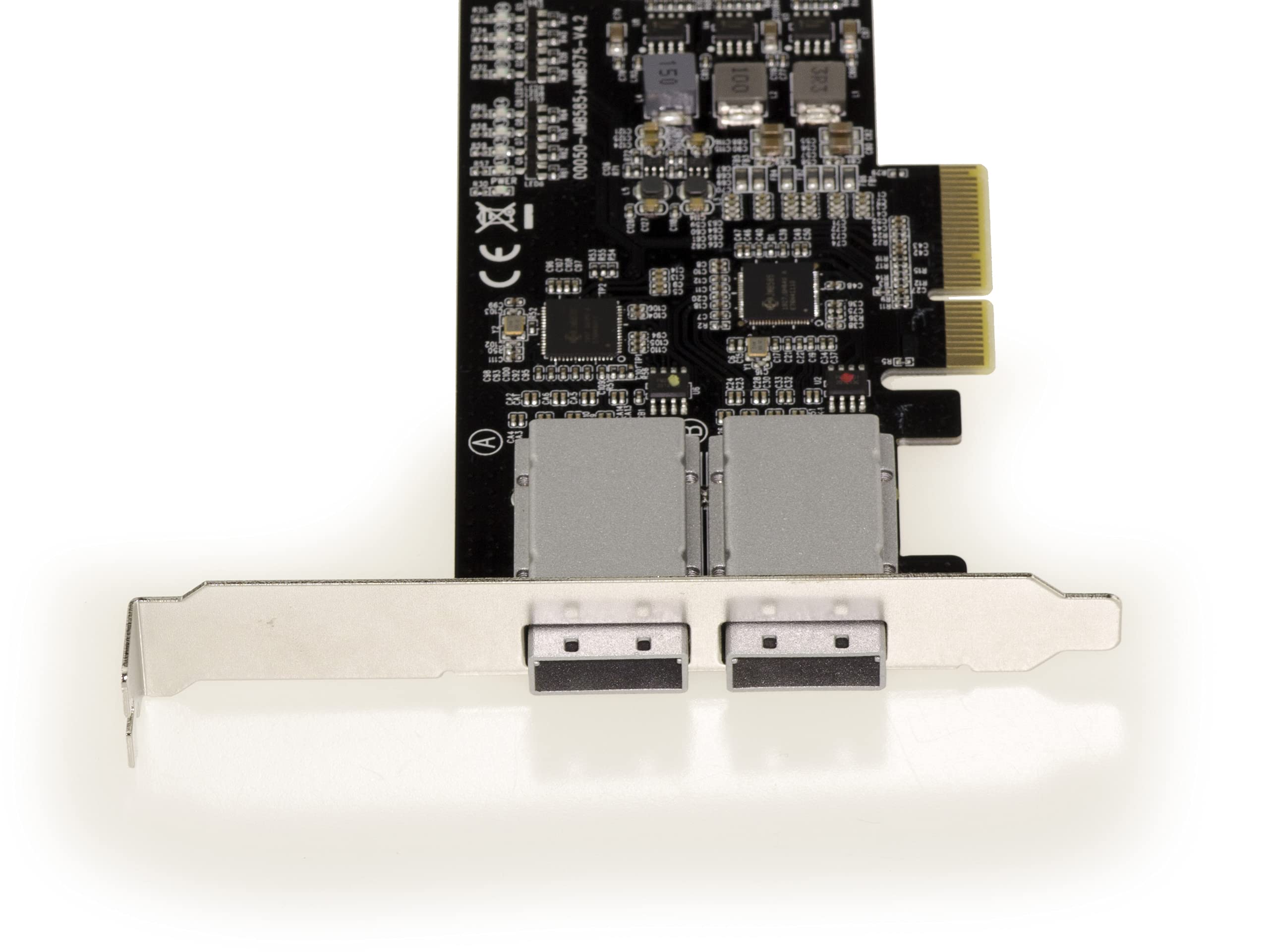 PCIe 2.0 4X SAS + SATA Controller Board - 6GB - 8 External Ports SFF8088 - JMB575 JMB585 CHIPSET 4
