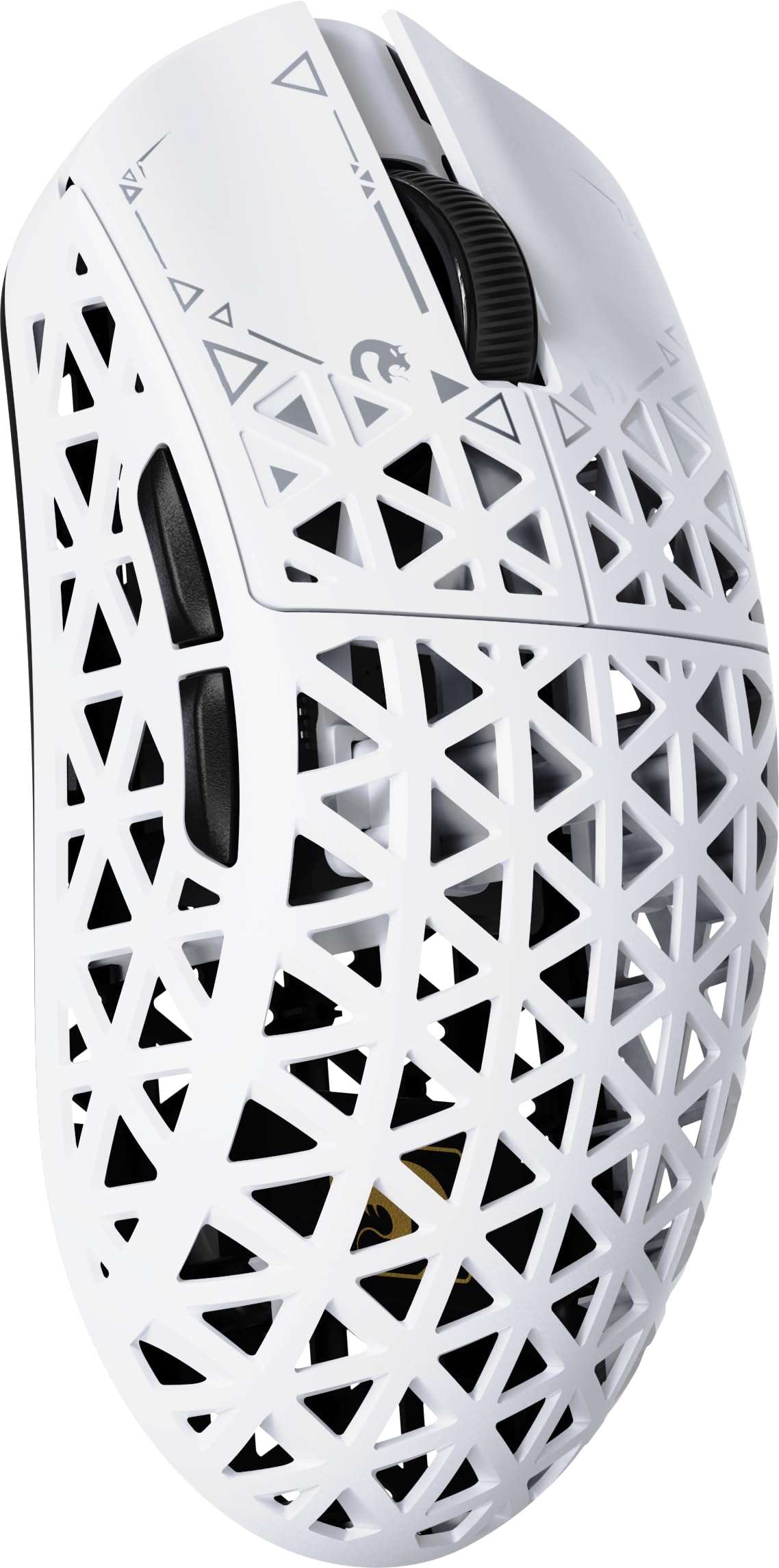 MAMBASNAKE M5 Ultra Carbon Fiber 8000Hz Wireless Gaming Mouse, 39g Superlight, 42000DPI, PAW3950MAX Sensor, Nordic 52840 Chip, Bluetooth/2.4G/USB-C Wired Mice wih Coiled Cable for PC/Mac (White) 1