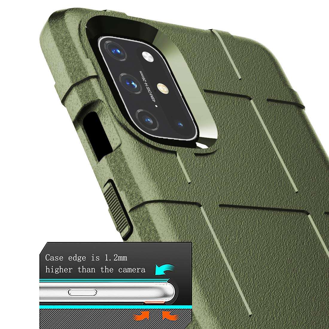 Sucnakp for OnePlus 8T Case OnePlus 8T+ 5G Case One Plus 8T Case 1+8T Case Heavy Duty Shock Absorption Phone Cases Impact Resistant Protective Cover for OnePlus 8T（New Army Green） 3