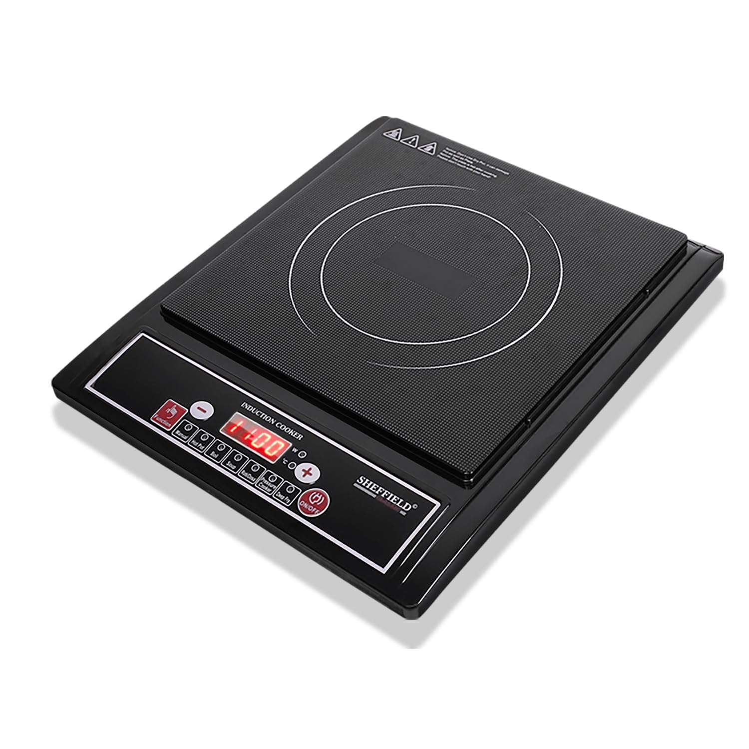 Sheffield Classic 1400W Portable Induction Cooktop | Soft Push Buttons, 7 Preset Modes, Easy Touch Control | Auto Shut‑Off, Fast Heating & Energy‑Efficient Electric Stove – Black 1