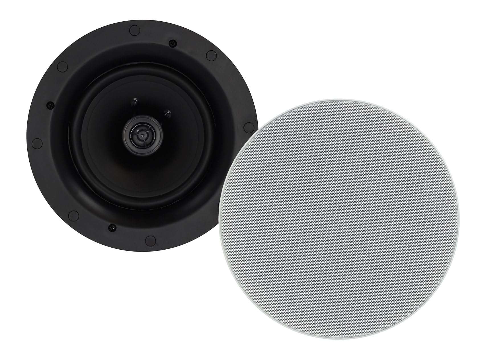 Rockville Pair Elite C64 6.5" 4-Ohm Ceiling Speakers - Swivel Tweeter, 6dB Attenuation, High-Grade Crossover, Magnetic Grill, 600W Home Theater Sound 1