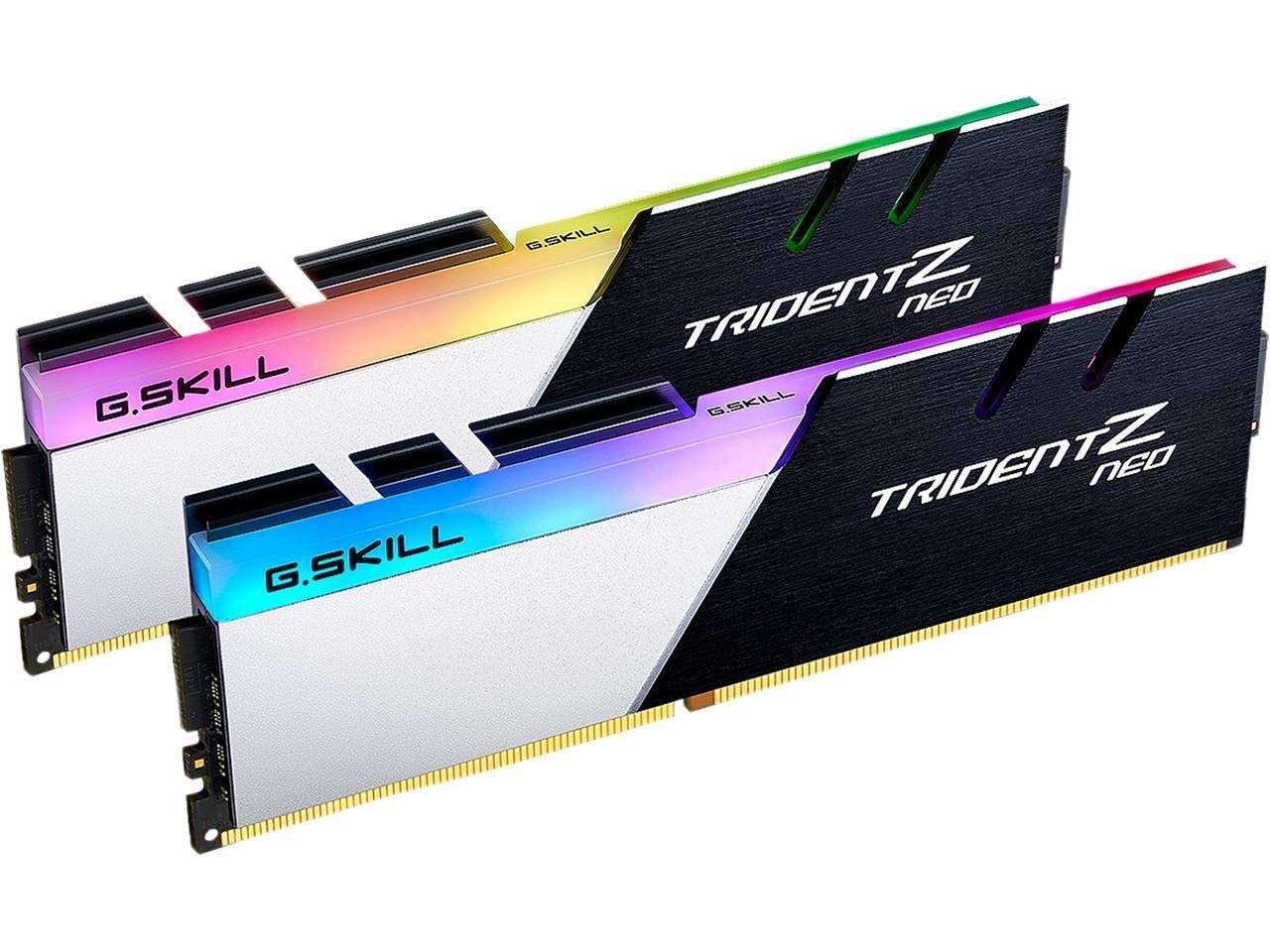 G.SKILL Trident Z Neo Series DDR4 RAM (XMP) 64GB (2x32GB) 3600MT/s CL18-22-22-42 1.35V Intel AMD Desktop Computer Memory U-DIMM (F4-3600C18D-64GTZN)