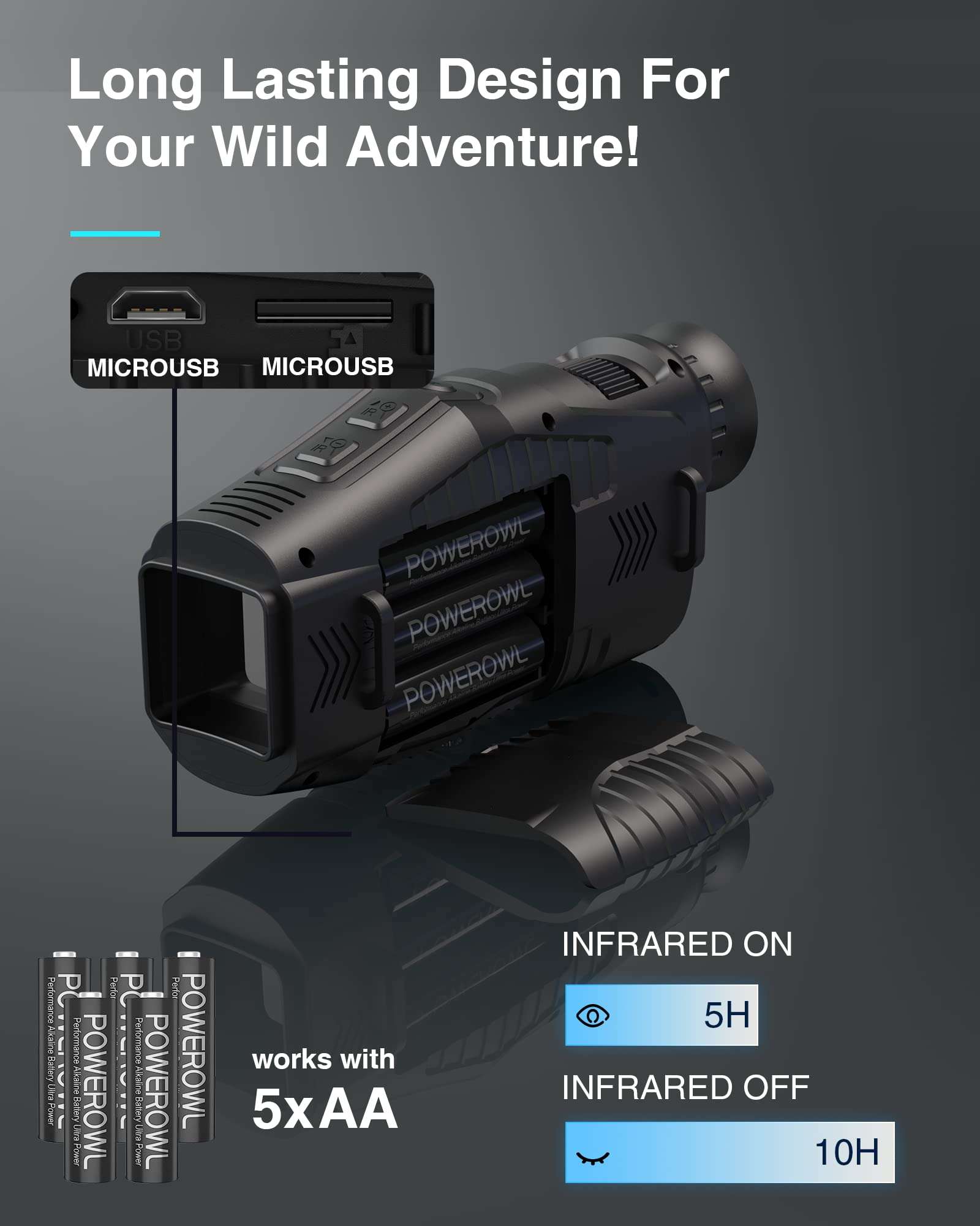 JStoon Digital Night Vision Monocular with Infrared Illuminator & Video Recording, 984ft Long Distance, 1080P Night Vision Goggles Binoculars for Hunting, Camping, Surveillance with 32 GB SD Card 6