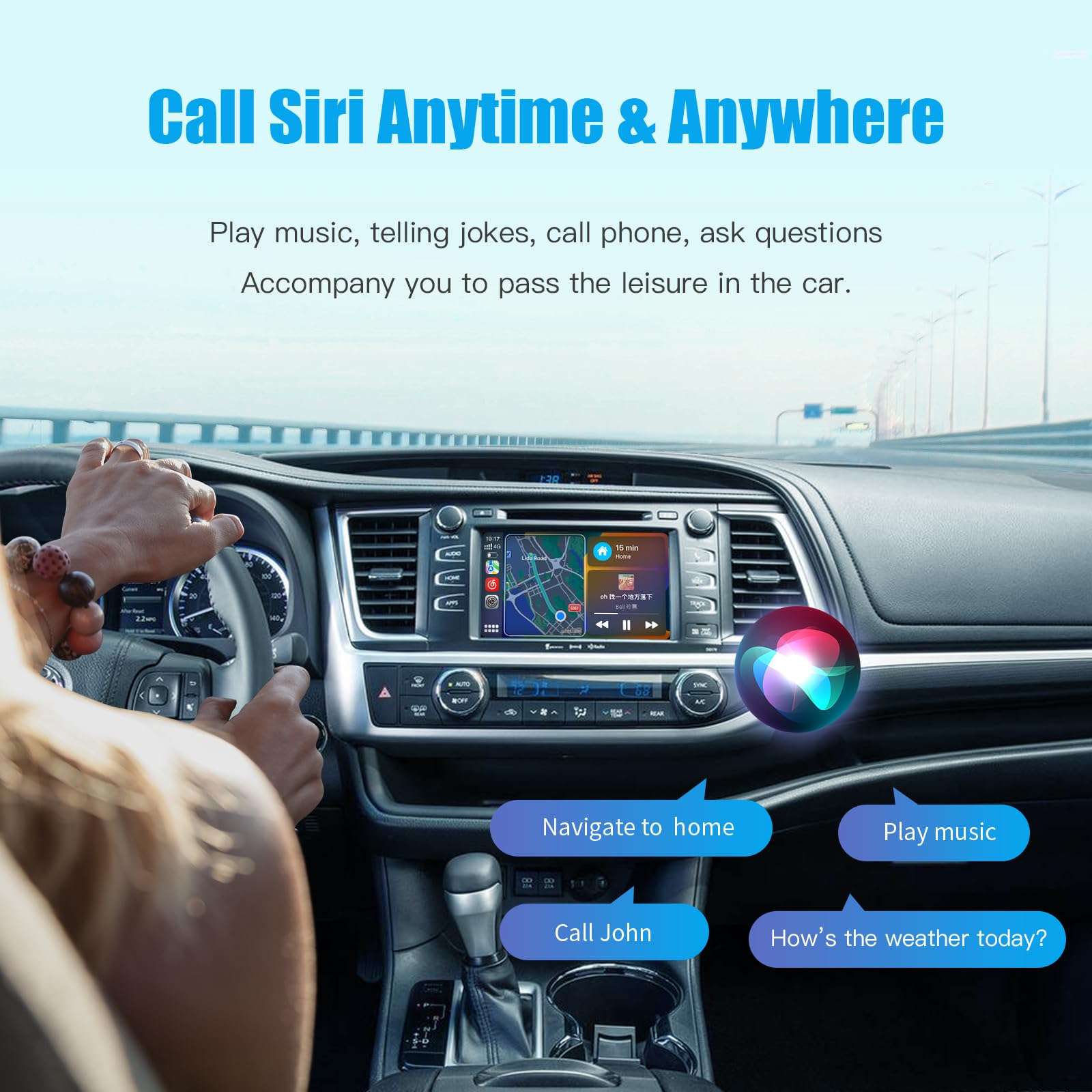 carultra Wireless Carplay Android Auto Adapter for Toyota with Entune2.0 2014-2019, Fits for Tundra/Highlander/RAV4/Tacoma/Camry/Corolla/Avalon/Prius/CH-R/Sienna 4