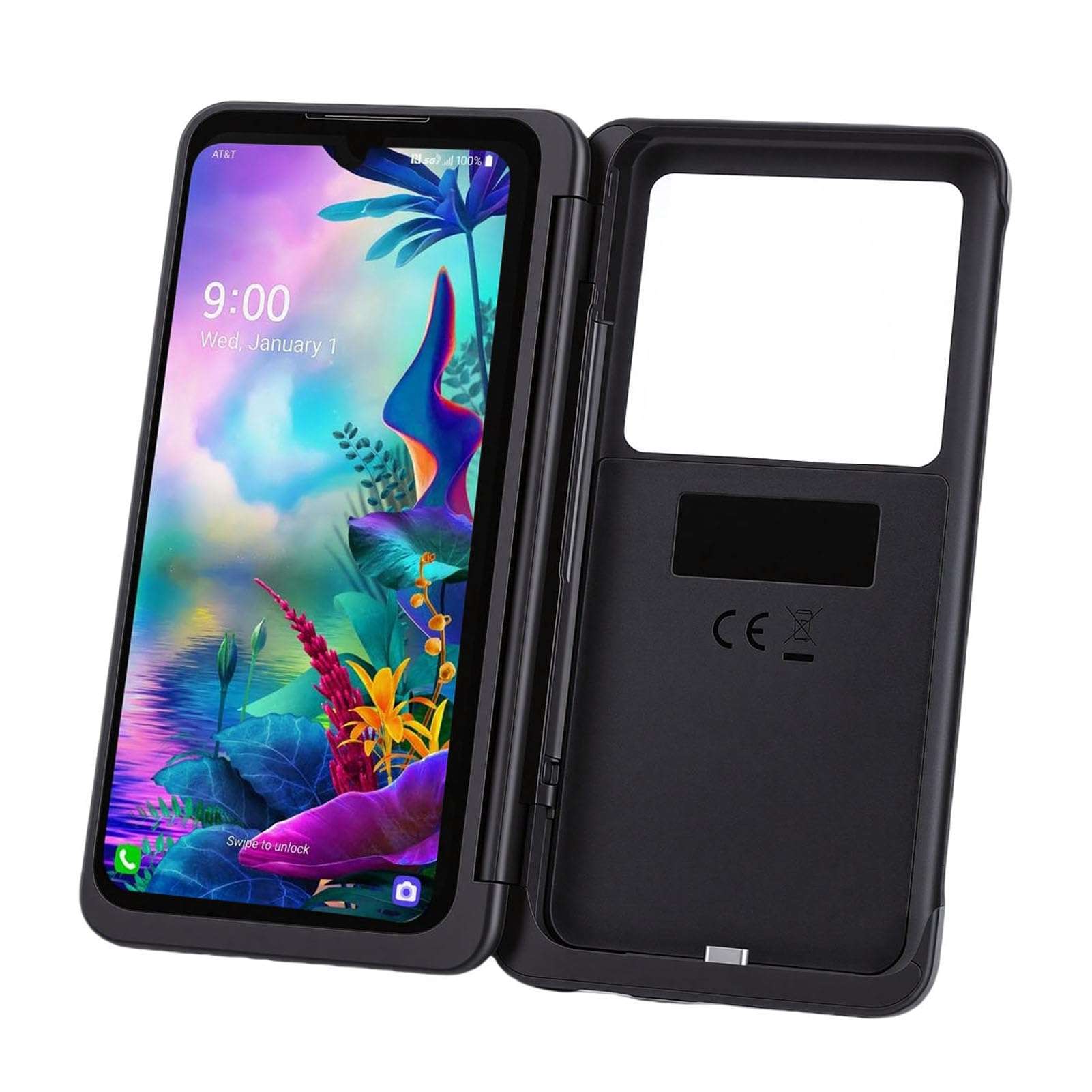 PUSOKEI for ThinQ Dual Screen Case, 6.4 Inch OLED Second Display with Magnetic USB C Adapter, Foldable Protective Cover, Detachable Expandable Screen for Multi - Tasking and Gaming