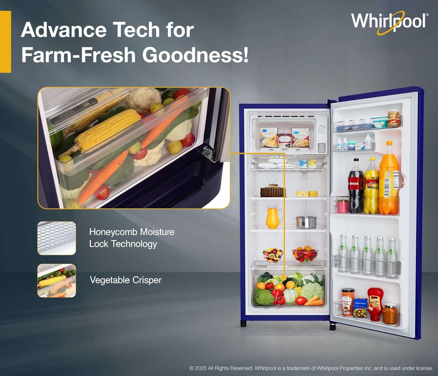 Whirlpool 192 L 4 Star Icemagic Powercool Direct-Cool Single Door Refrigerator (215 IMPC PRM 4S SAPPHIRE MULIA-Z) 6