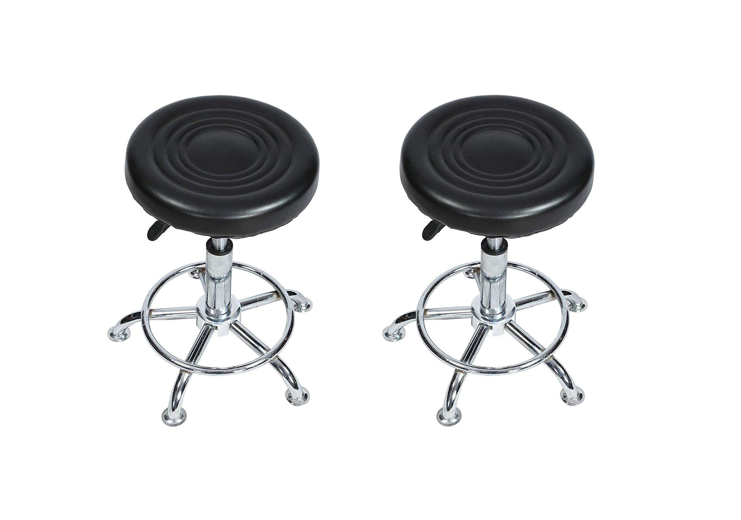 YANA Adjustable Stool-Doctor/Kitchen Stool/Office Stool/Chair/Cafeteria Stool/Bar Stool (Black) (Set of 2)