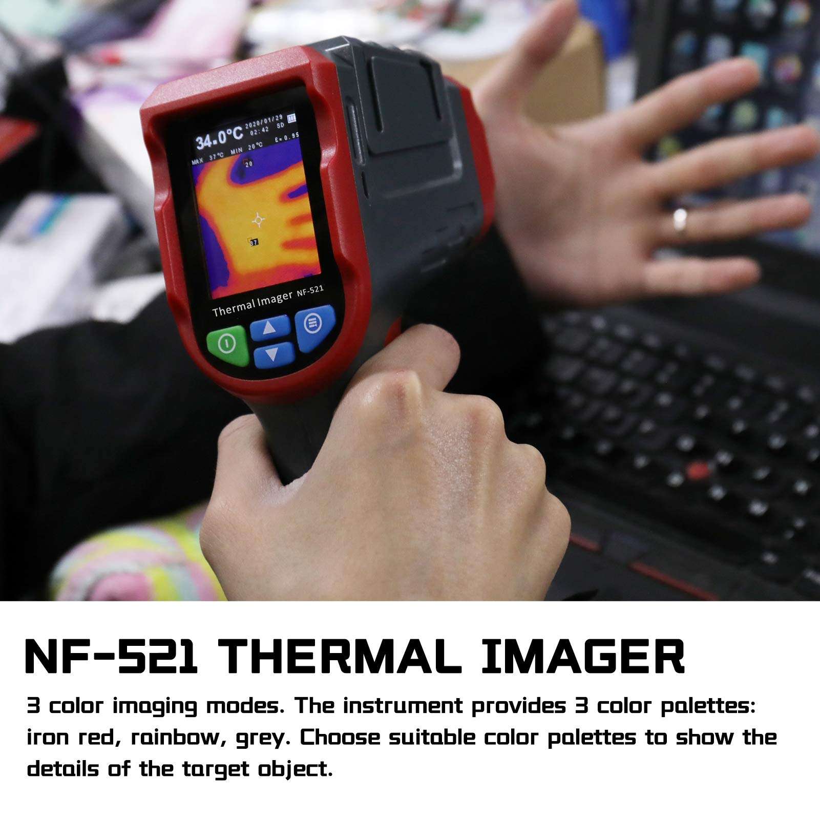 Qnotici NF-521 Thermal Imager Portable Infrared Camera Digital Display Heating Detector Handheld Temperature Imaging Imager 2