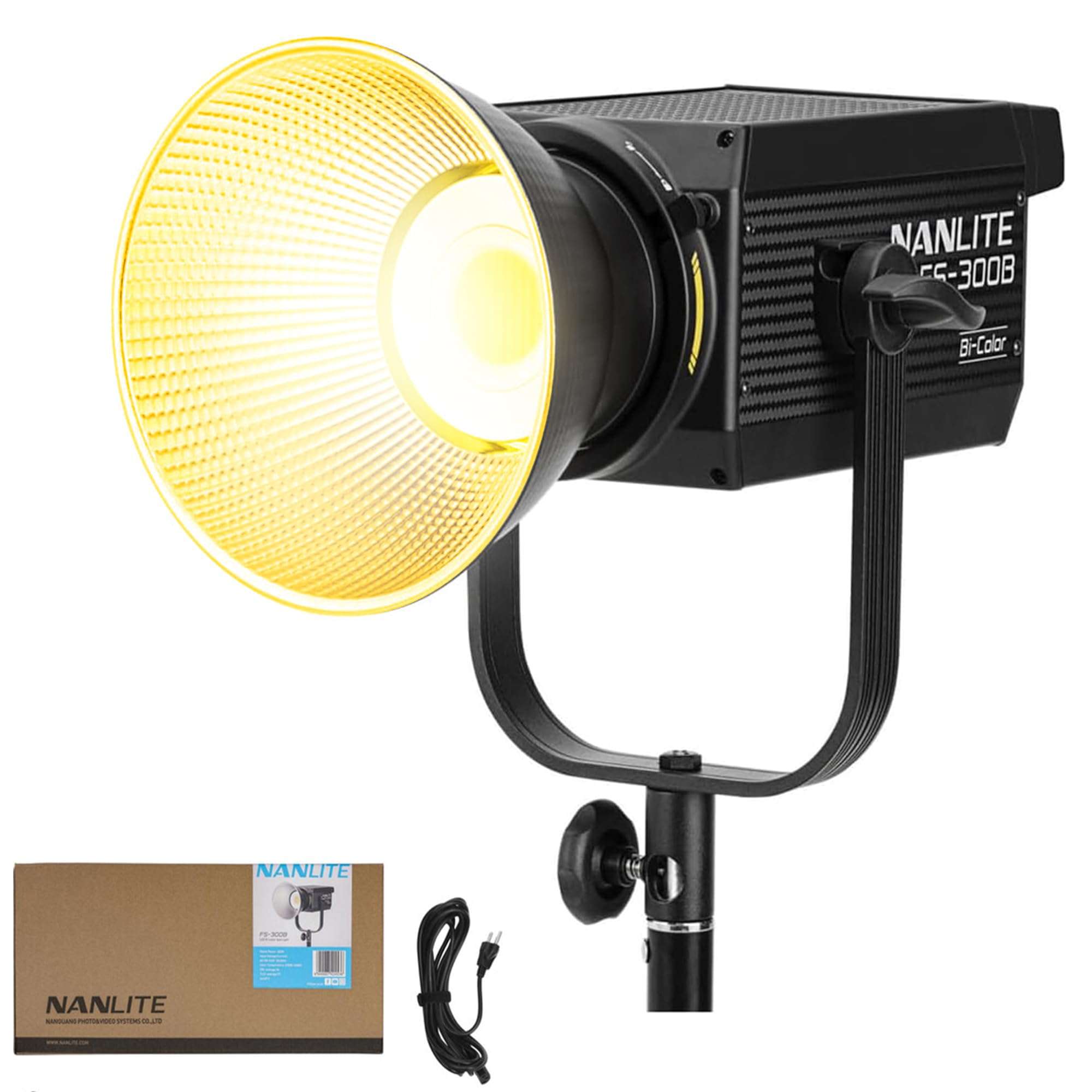 Nanlite FS-300B 350W Bi-Color LED Spotlight-2700K-6500K Adjustable CRI 96,App Control,Led Video Light Bowens Mount for Photography/Videography/YouTube/TikTok Content Creation & Live Streaming