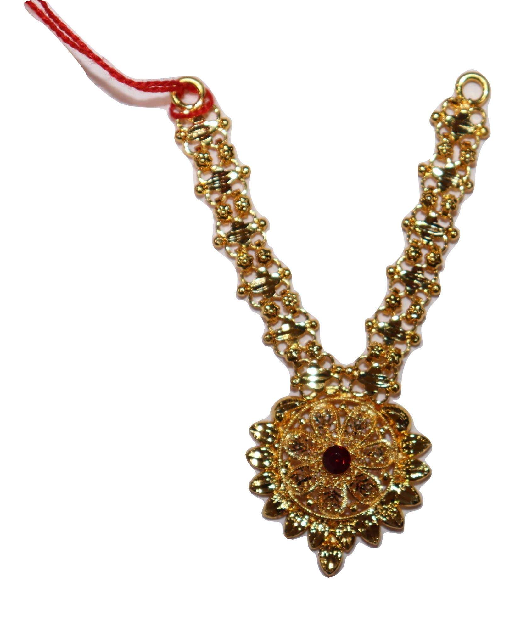 Reliable Devi Maa Haar /Chandan Mala For Radha Rani/ Devi Mata Necklace for Durga /Radha Rani/Sita/Radha Krishna Idol /Matarani Shringar /Golden Mala for Statues / Mata Laxmi Shringar Set/ Durga Devi Mala/Golden Ganpati Kantha Haar for 5 Inch