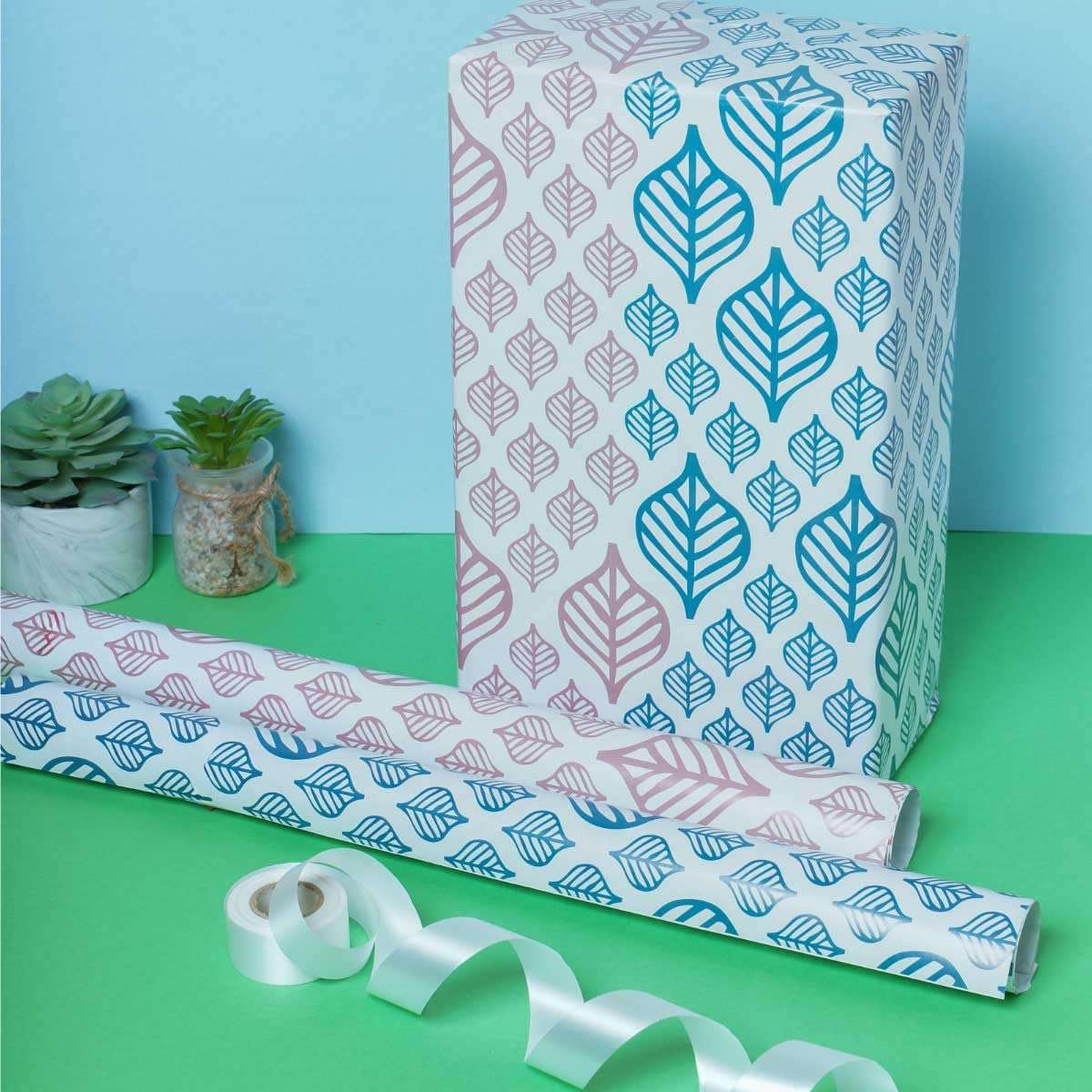 eVincE Leaf with Sepal dual tone Gift Wrapping Paper | 2 designs, 25 Sheets each |Beautiful Wraping Paper for Birthday Anniversary Christmas Diwali Gifts (Pack of 50) (50 x 70 cms) 6