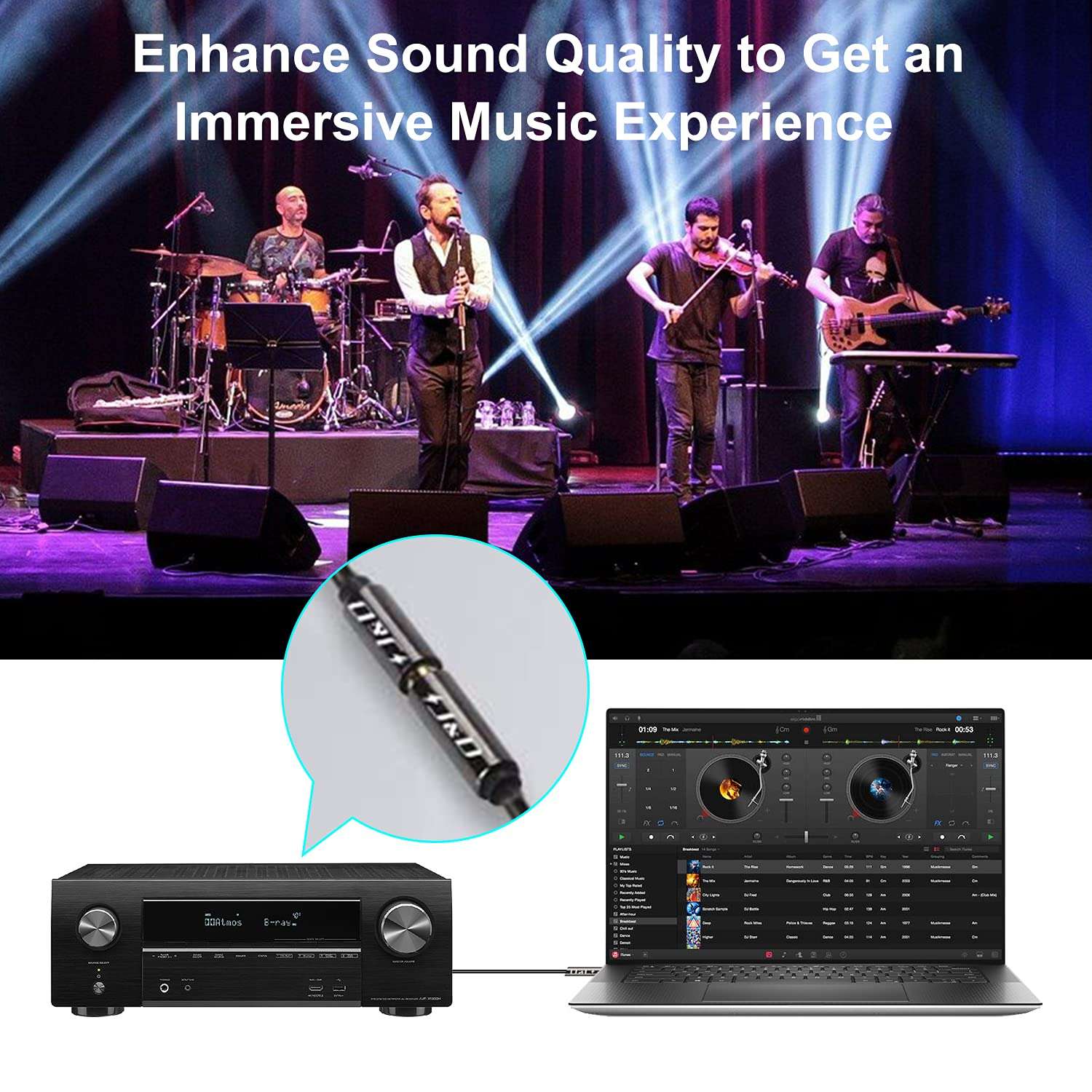 J&D RCA to Aux Adapeter RCA to 3.5mm Female Cable, RCA Cable Gold Plated Copper Shell Heavy Duty 3.5mm Female to 2 RCA Male Stereo Audio Adapter Cable, 15 Feet 4