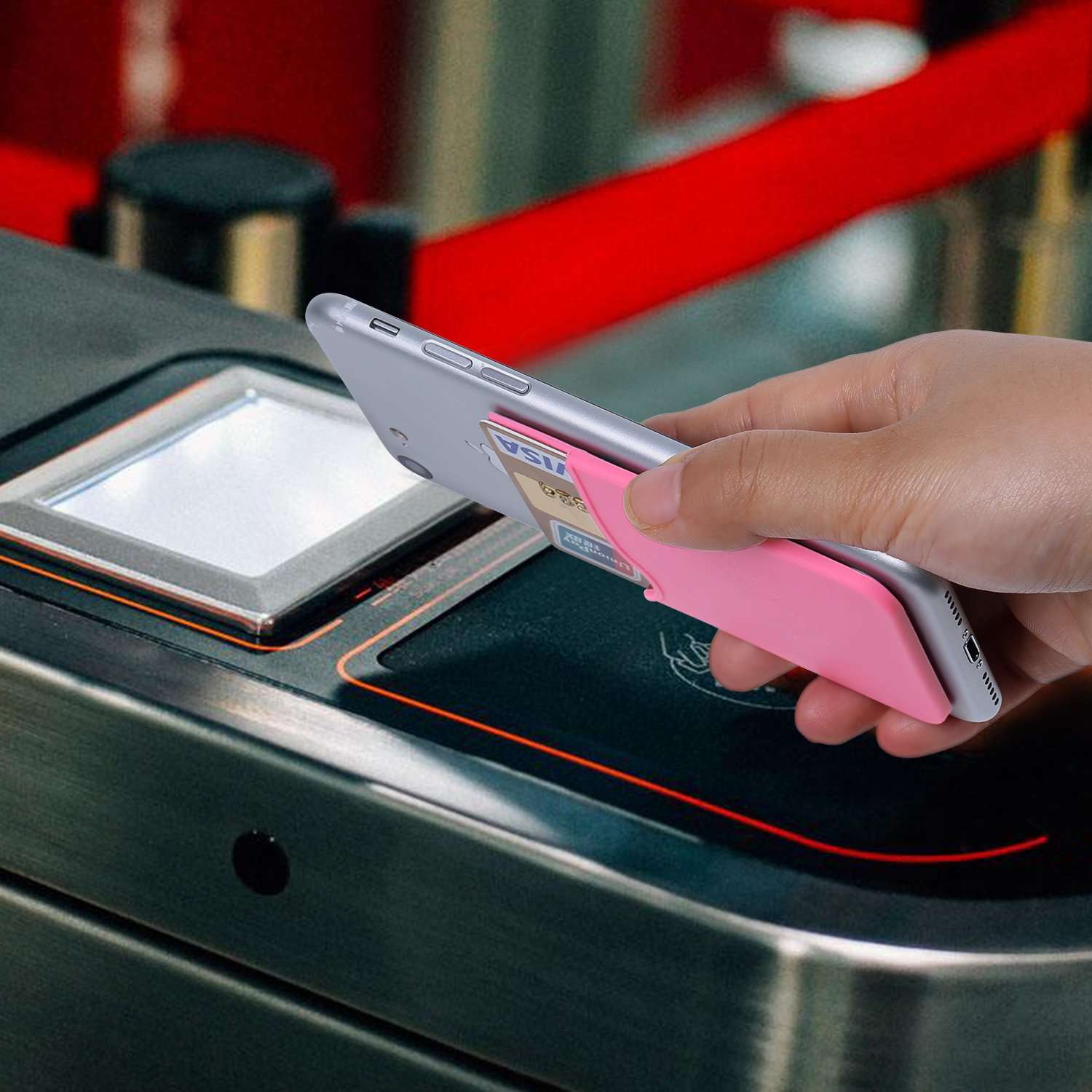 Pofesun 3 Pack Silicone Adhesive Card Holder for Back of Phone, Stick on Wallet Pocket Credit Card Pouch Sleeve Compatible for iPhone 17 16 15 14 13 12 Pro Max,iPad,Samsung Galaxy,Tablet 6