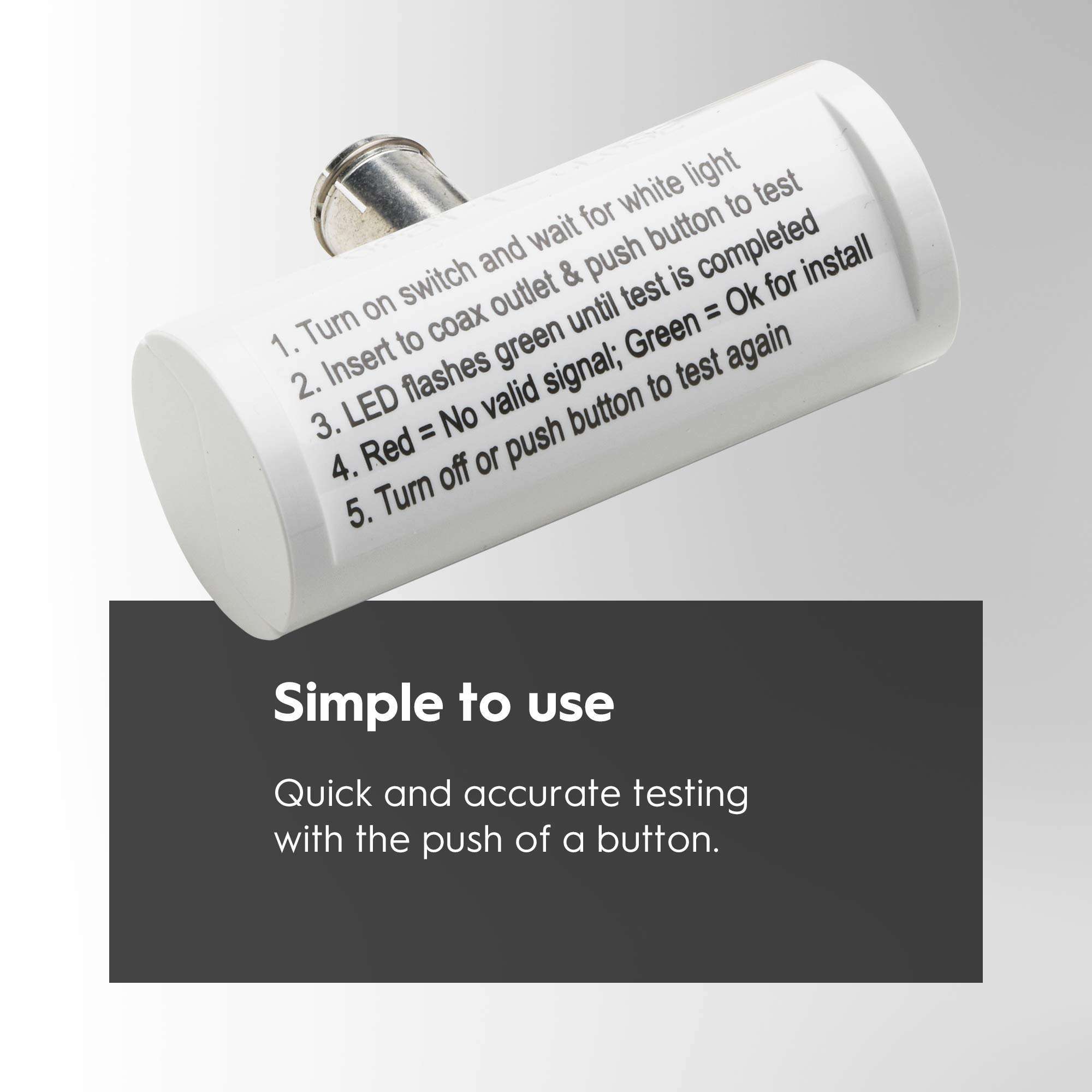 Hitron Coaxial (Coax) Cable Tester | Accurately Detects Valid Signals on Coaxial Cable | One-Push Test | Coax Outlet Testing Tool | Single Pack | Model: DSS-01 5
