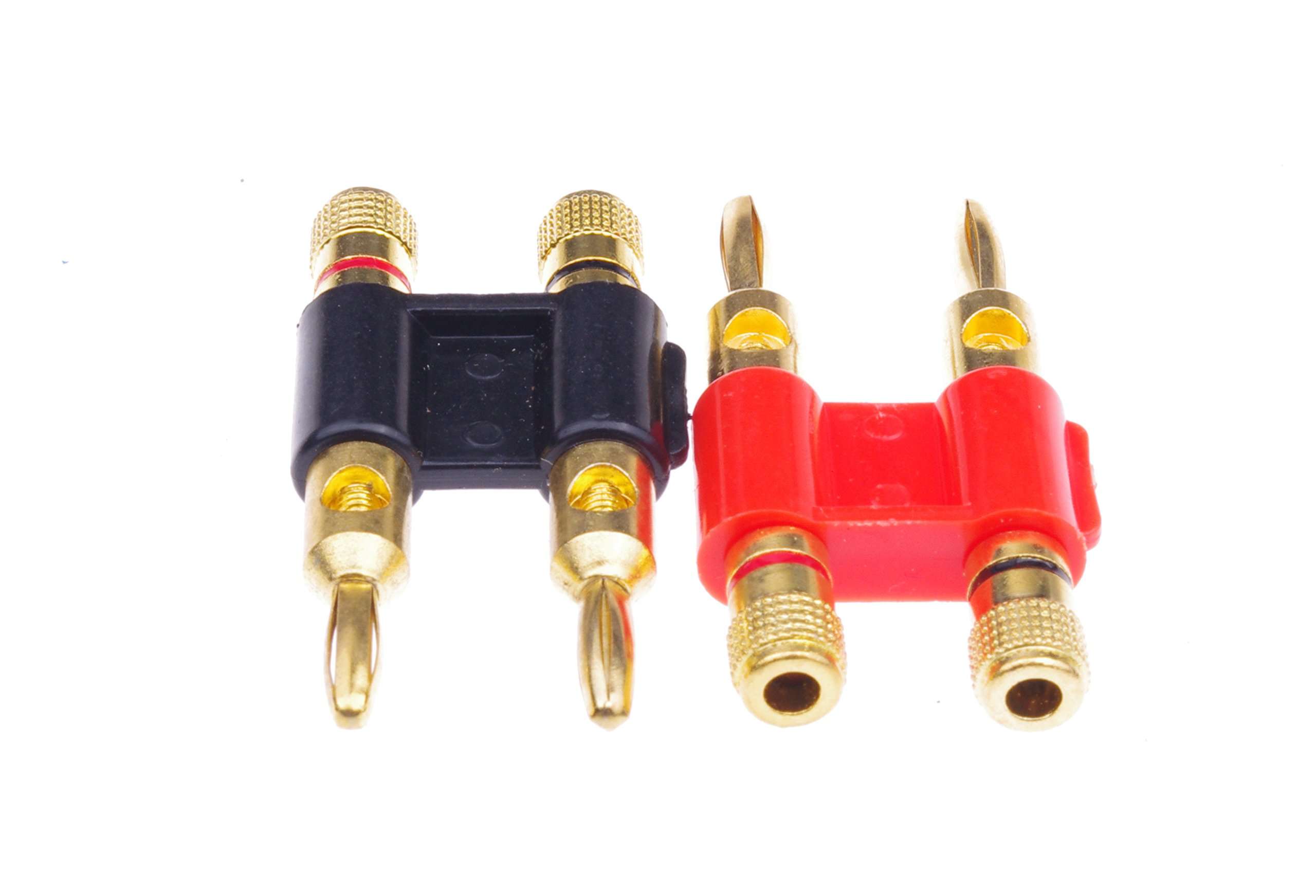 SMAKN 1 Pair Dual Copper Speaker Banana Plugs - Black&Red 1