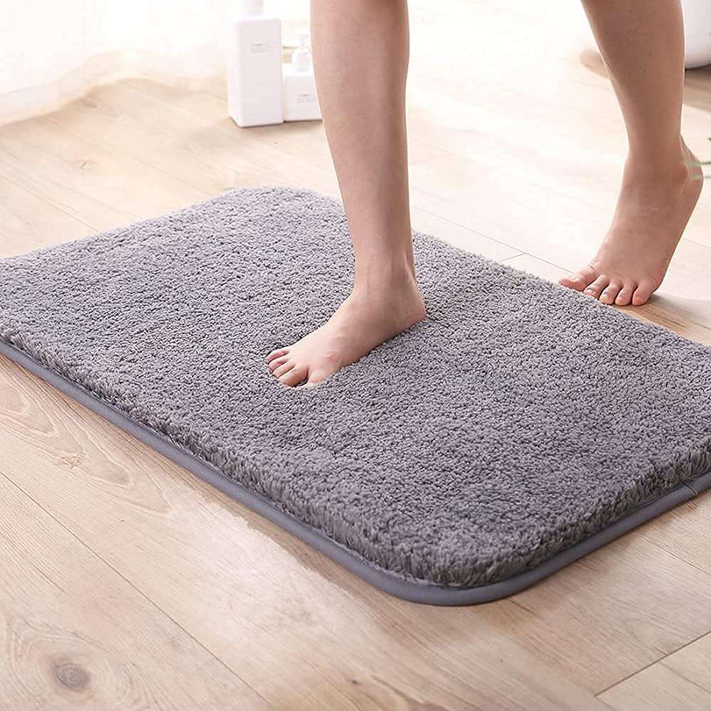 SIWAN | Non-Slip Bathroom Soft Microfiber Microfiber Bath Mat with Water Soaking, and Machine Washable (Size :- 40x60 cm) Pack of 1 1