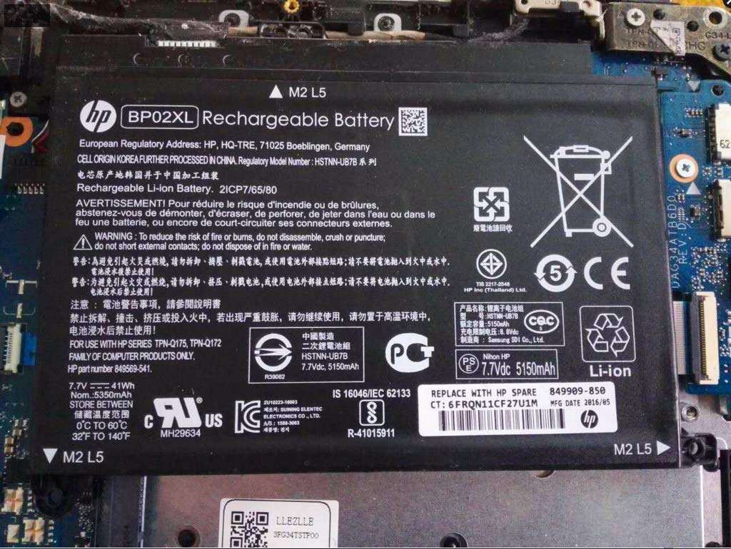 HP BP02XL 7.7V 41Wh Notebook Battery For HP Pavilion 15-AU000TX to 15-AU654TX ,Pavilion 15-AW000 to 15-AWxxx P/N: BP02041XL HSTNN-UB7B HSTNN-LB7H 849569-421 849569-541 849569-542 849569-543 BP02XL 3