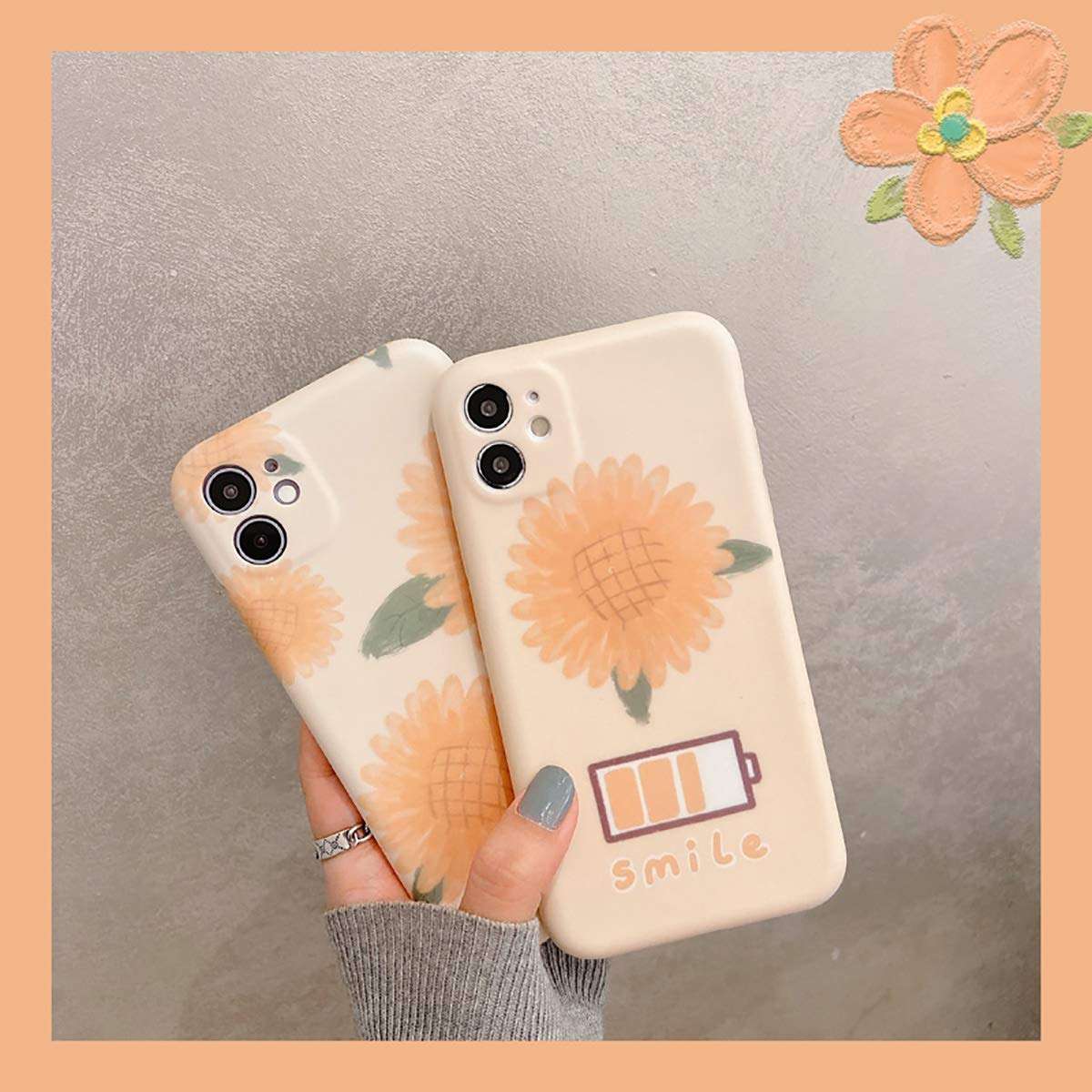 Yami Case for iPhone 12 Mini Case Floral，iPhone 12 Mini Case Women Flower Pattern Design with Silicone Bumper TPU Bumper Protective Cover for iPhone 12 Mini (for iPhone 12 Mini, f2) 6