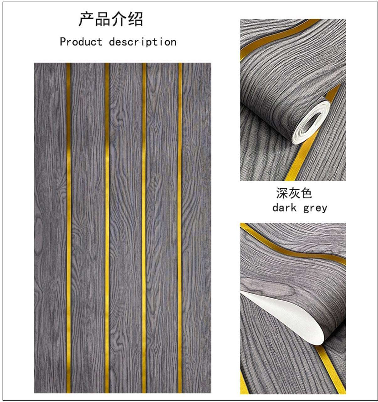 D-fix® Adhesive Wallpaper Waterproof Old Furniture Vinyl Stickers Wooden Door Wardrobe Desktop PVC Wall Papers (45cm X 300cm) (Grey Gold) 6