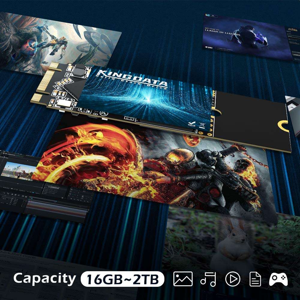 KINGDATA SSD M.2 2280 1TB Ngff Internal Solid State Drive High-Performance Hard Drive for Desktop Laptop SATA III 6Gb/s (1TB, M.2 2280) 3