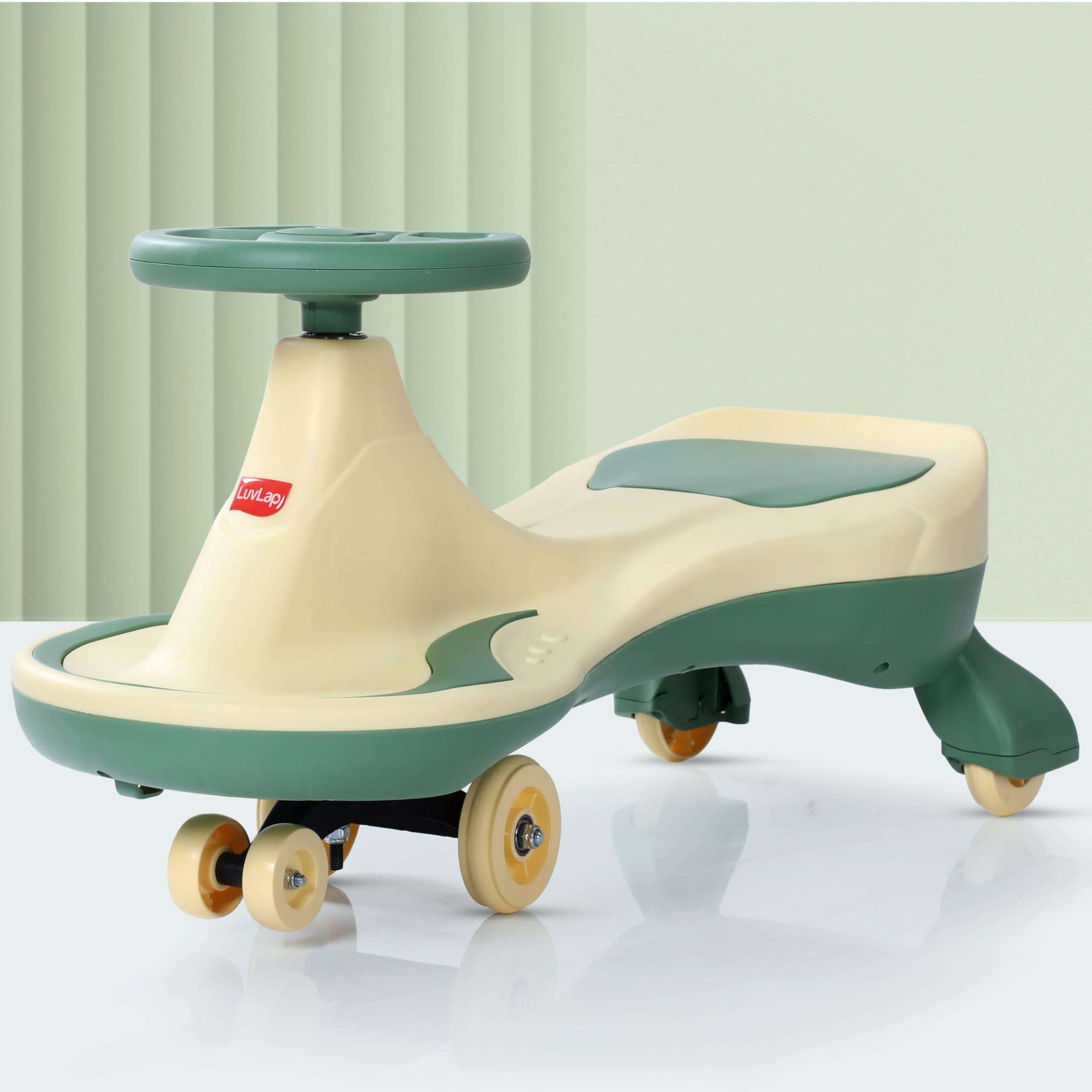 LuvLap Sunny Swing Car, Kids Push Car, Magic Car for Kids, Comfortable Seats & Durable, Ride On Magic Car for 3+ Years Baby Boy & Girl, Beige & Green 1