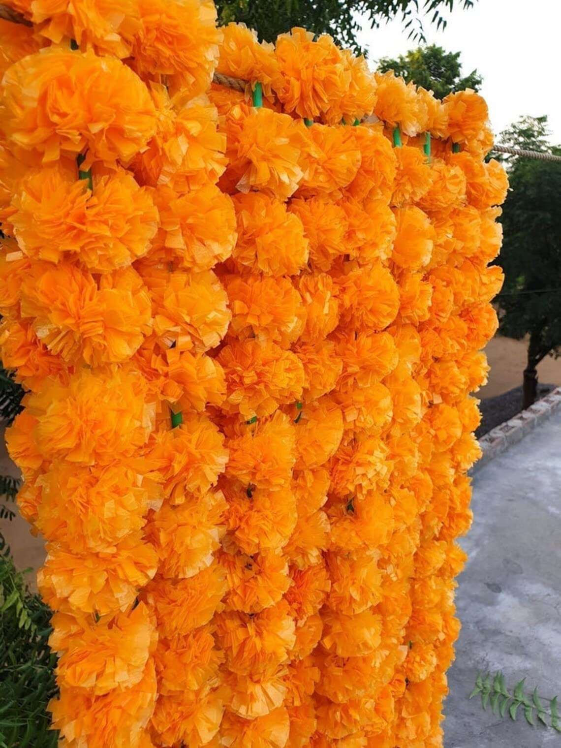 meryCraft Artificial Marigold (genda phool) Flowers Mala for Home Decoration,Wedding Festival,Diwali Festival,Tample Decoration(4.6 Feet/Set of 4) 3