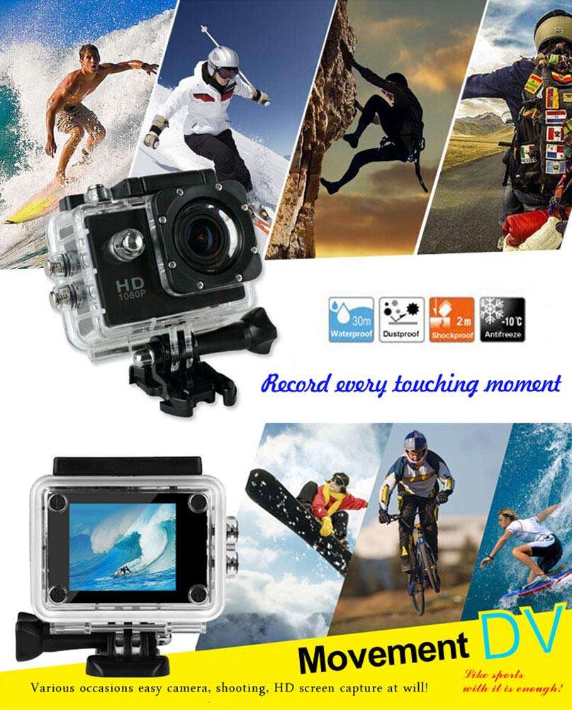 Tongmao Original SJ4000 Sport Action Camera 1080P 12MP HD Waterproof DV Camcorder 170°Wide Angle 2-inch LCD Screen 1050mAh Rechargeable Battery 11 Free Installation Accessories Kit (Blue) 6