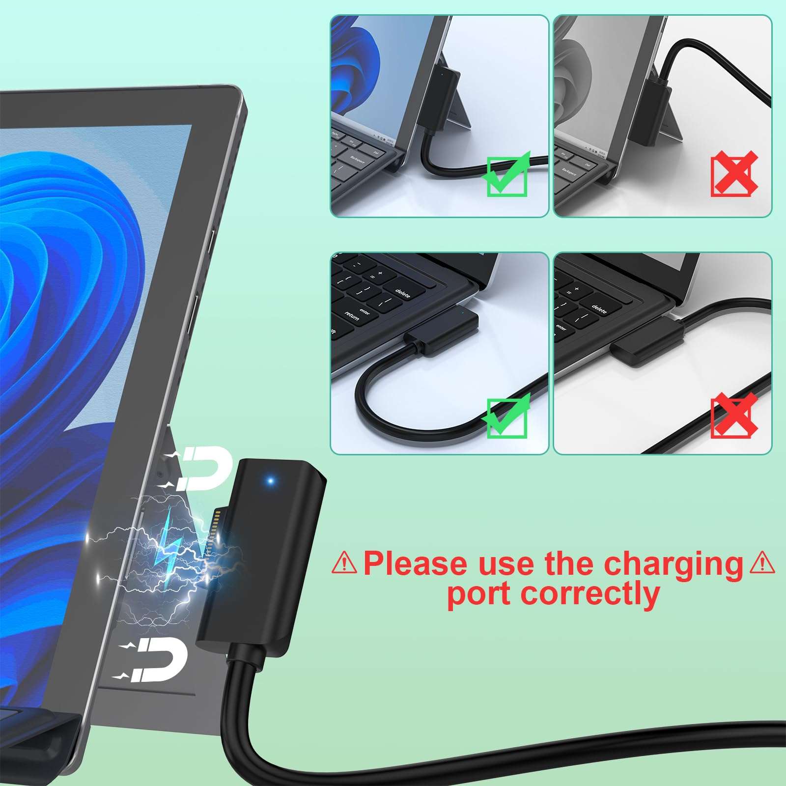 Microsoft Surface Dock - 11 in 1 Surface Docking Station with 4K@60HZ HDMI+VGA, Surface Pro Docking Station Power Supply for Surface Pro 11/10/9/8/X/7/6/5/4/3, Laptop Go, Laptop 6-1,Surface Book 3/2/1 6